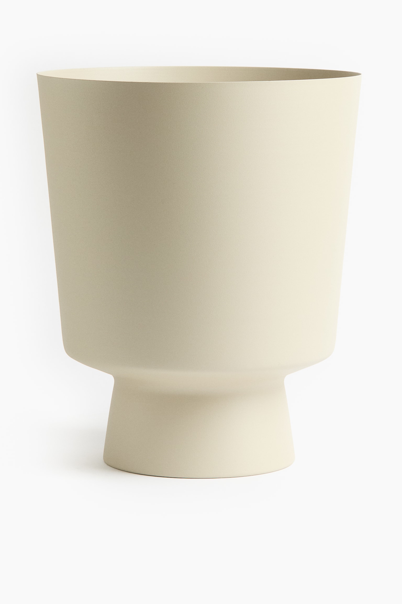 Large metal plant pot - Light beige/Dark brown