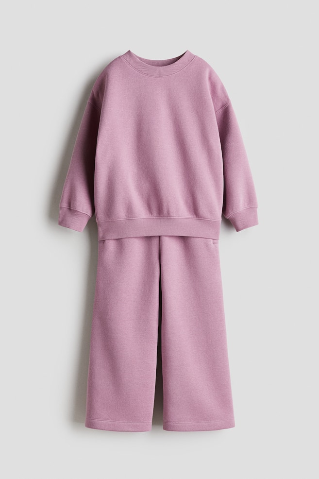2-piece sweatshirt and joggers set - Dusty pink/Light pink - 1