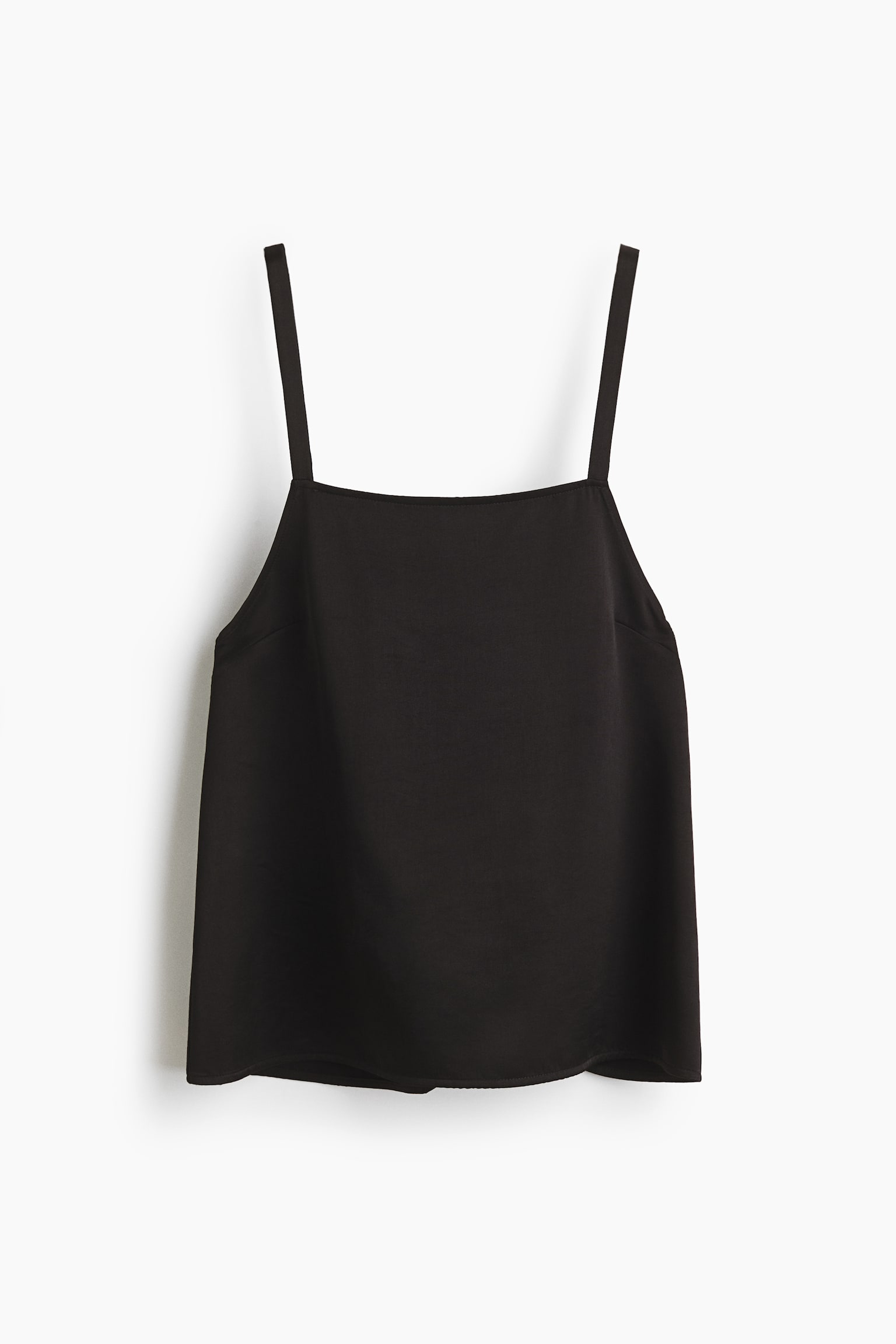 Button-back strappy top - Black/Dark brown - 1