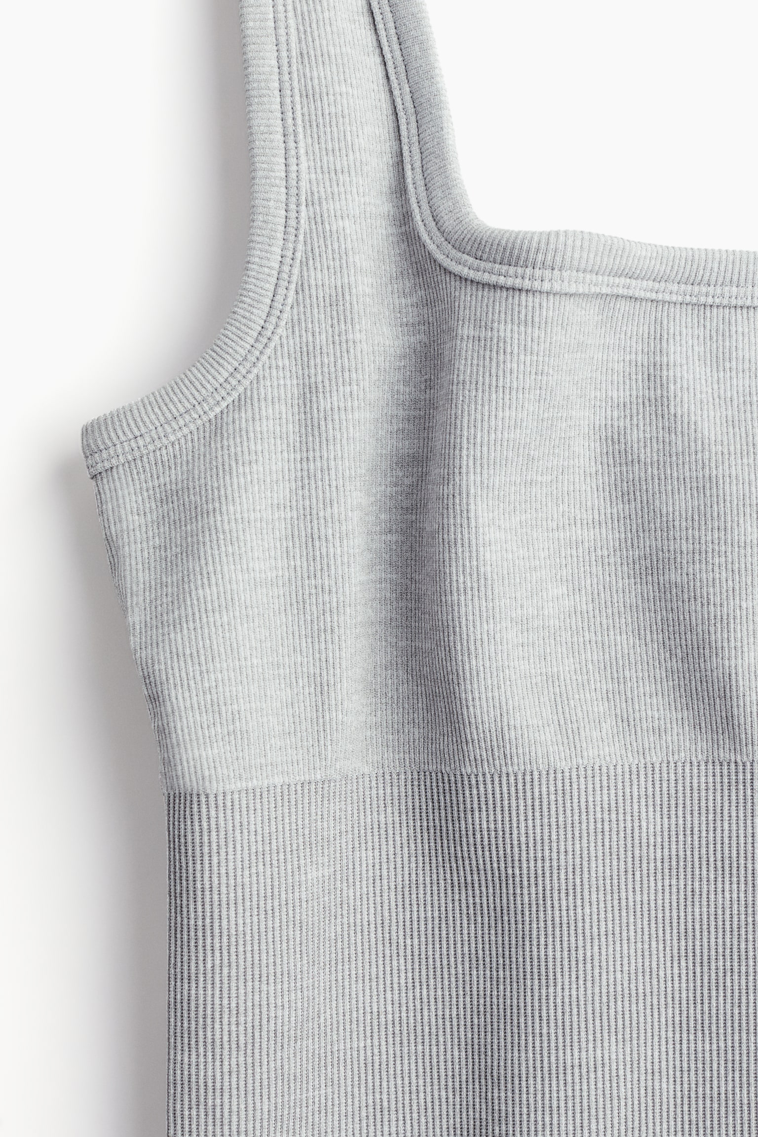 Short Seamless Unitard In DryMove™ - Light grey marle/Black - 3