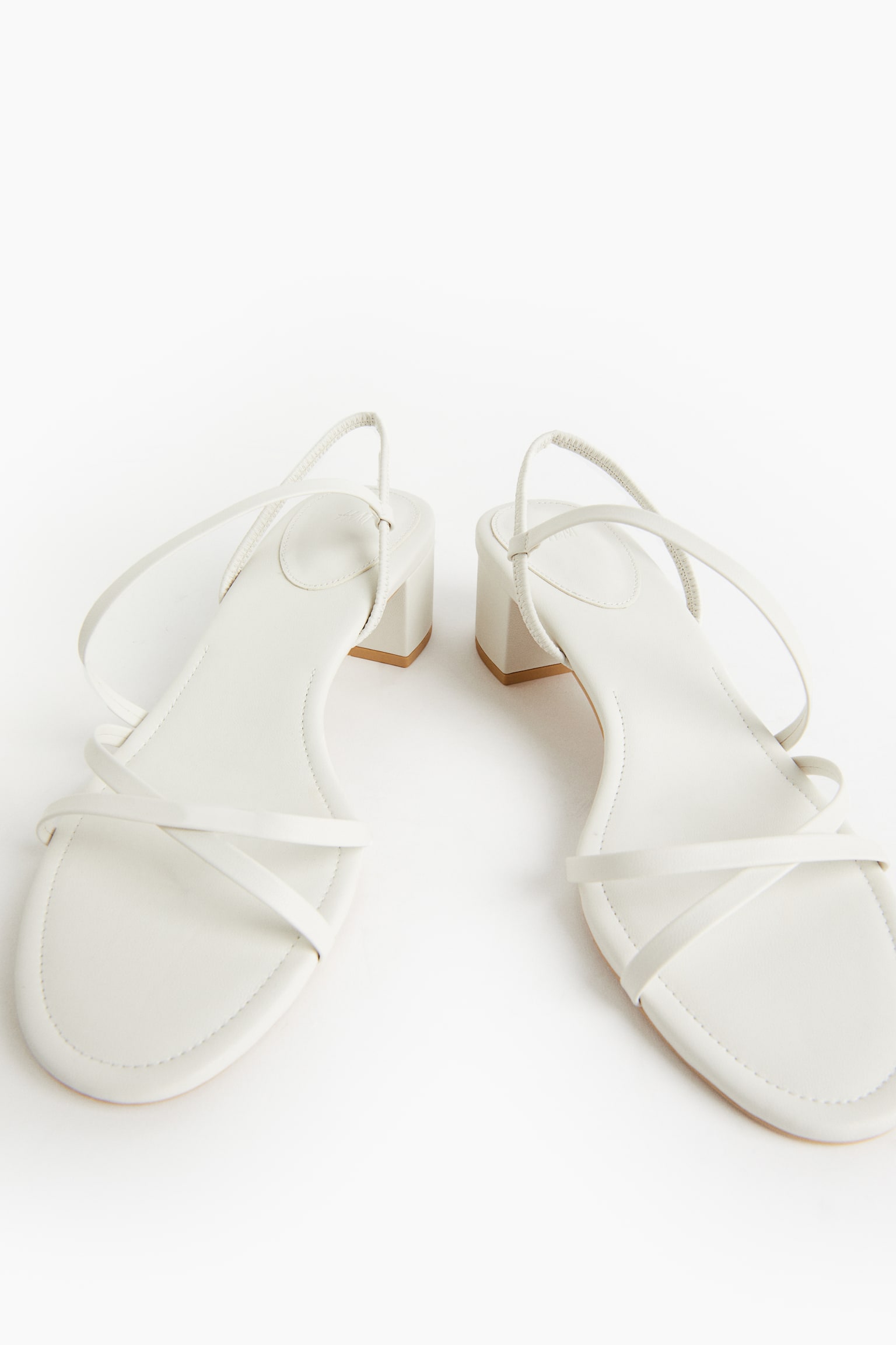 Block-heeled Sandals - White/Black - 4