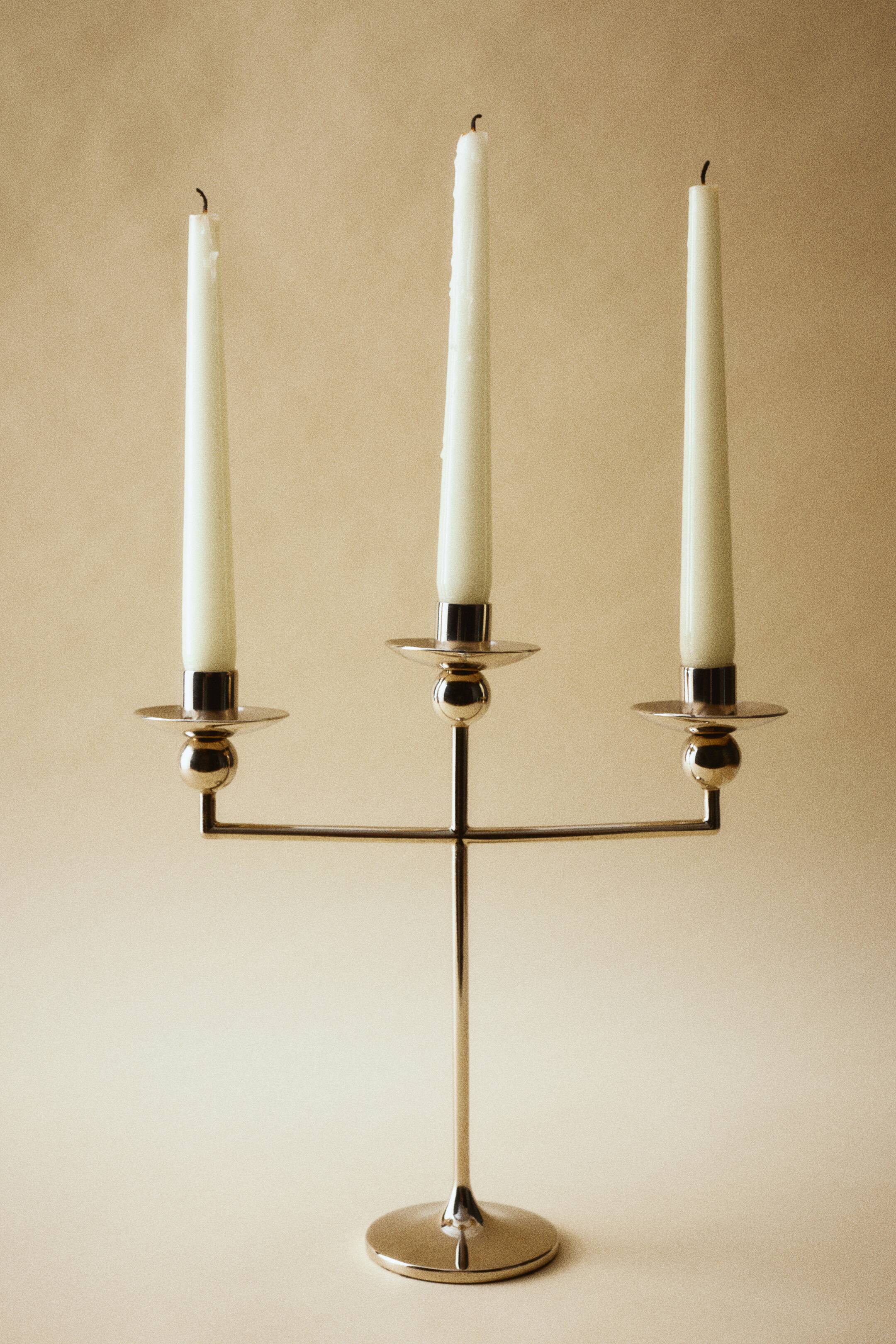 Visa större bild: Stor ljusstake i metall - Silver - Home All | H&M FI 1