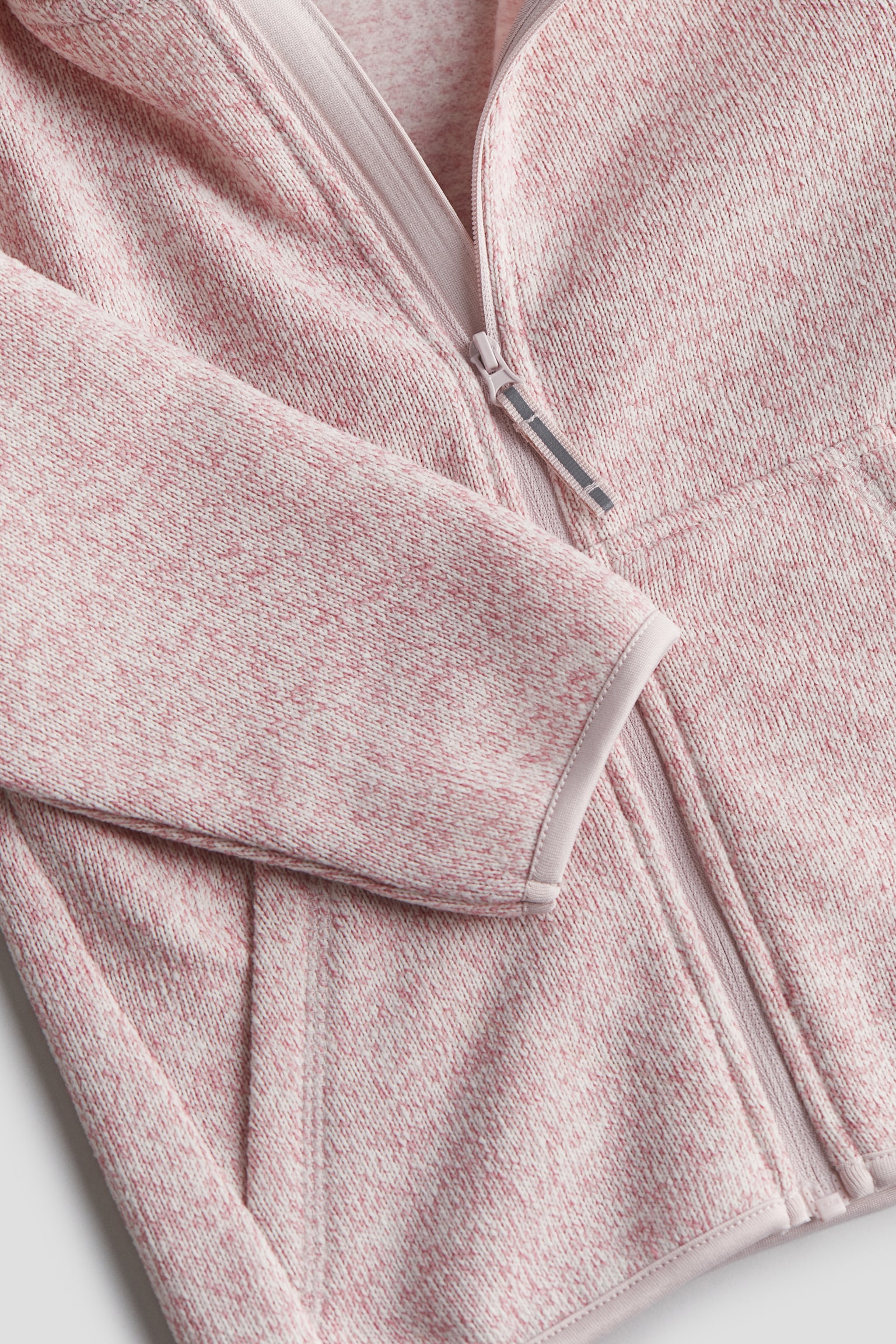 Knitted fleece jacket - Pink marl - 2