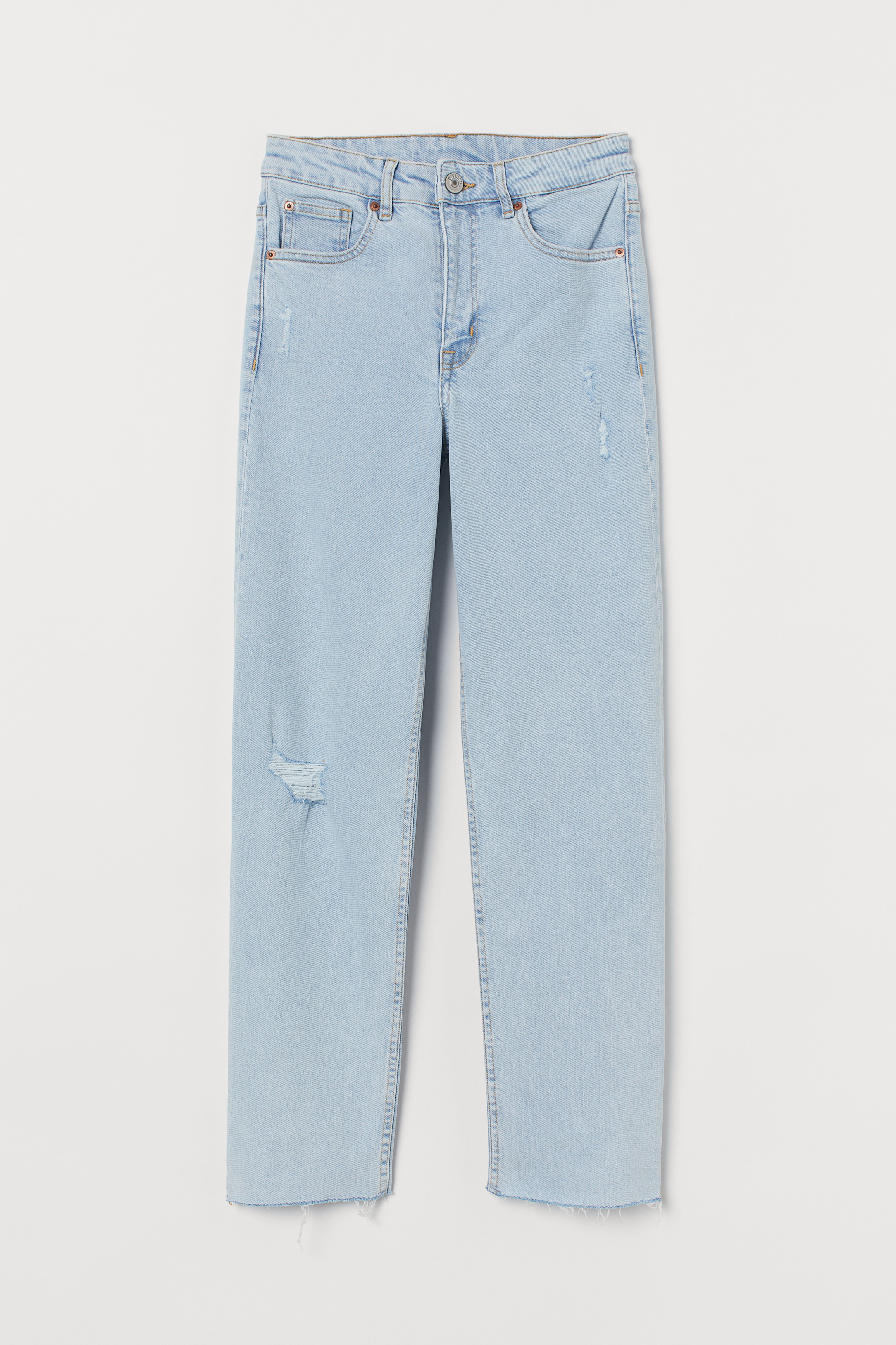 Pale blue straight leg jeans best sale