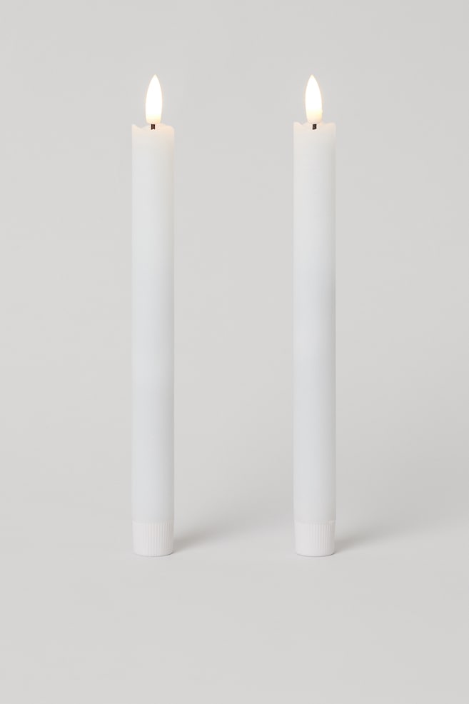 2 pack LED dinner candles - White
