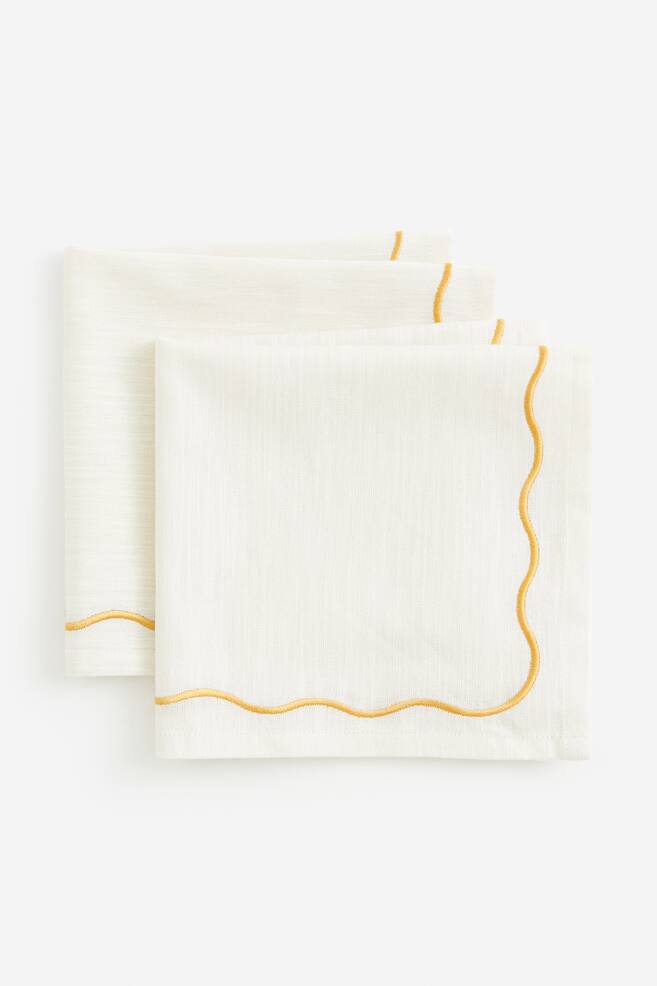 2-pack cotton napkins - Natural white/Brown/Red - 2