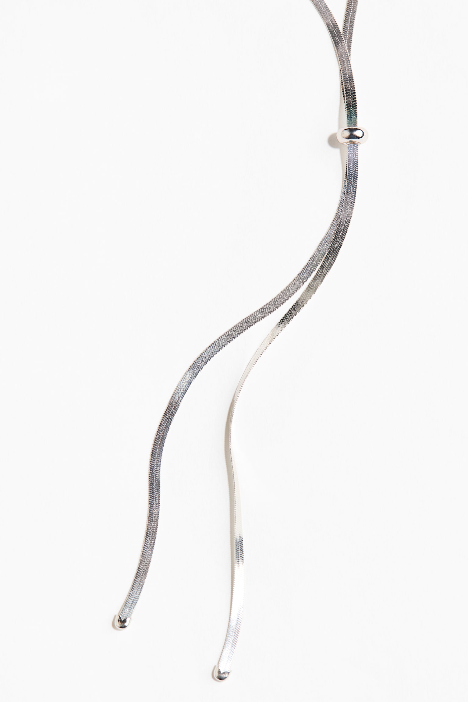 שרשרת עניבה מחוליות אדרה - כסוף - 2