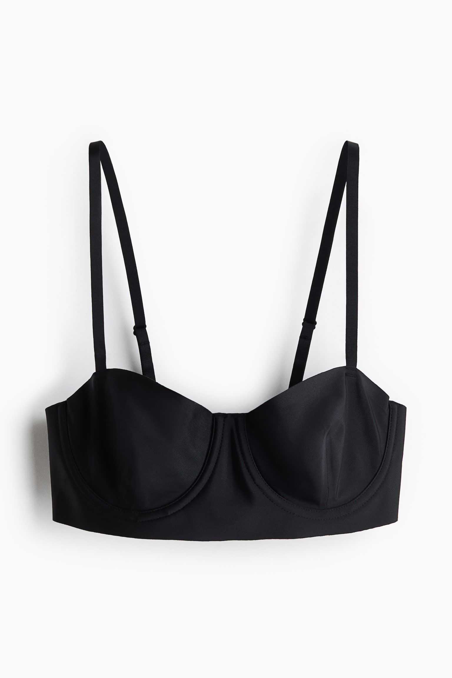 Underwired microfibre bra - Black/Bej