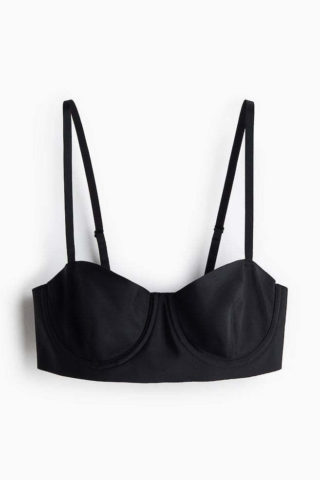 Soutien-gorge à armatures en microfibre - Noir/Beige - 1