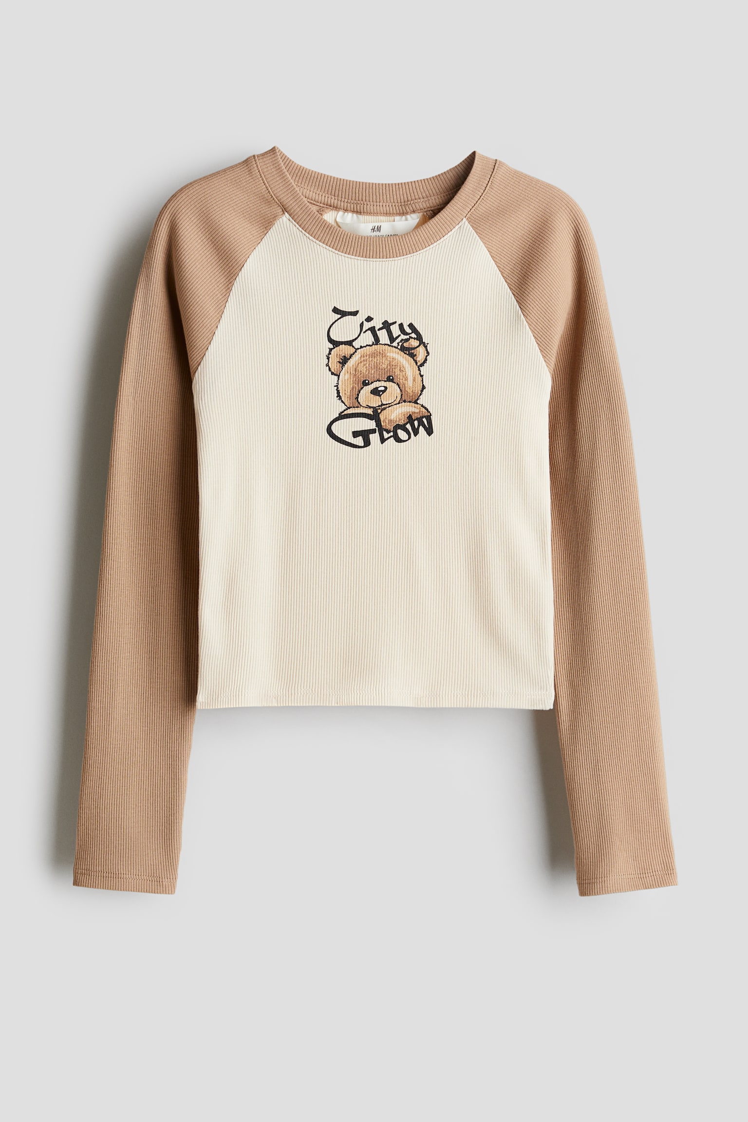 Ribbed cotton top - Beige/Teddy bear/Black/Heart/White/Bright Chapter/White/Original/White/Cat/Brown/Rodeo - 1