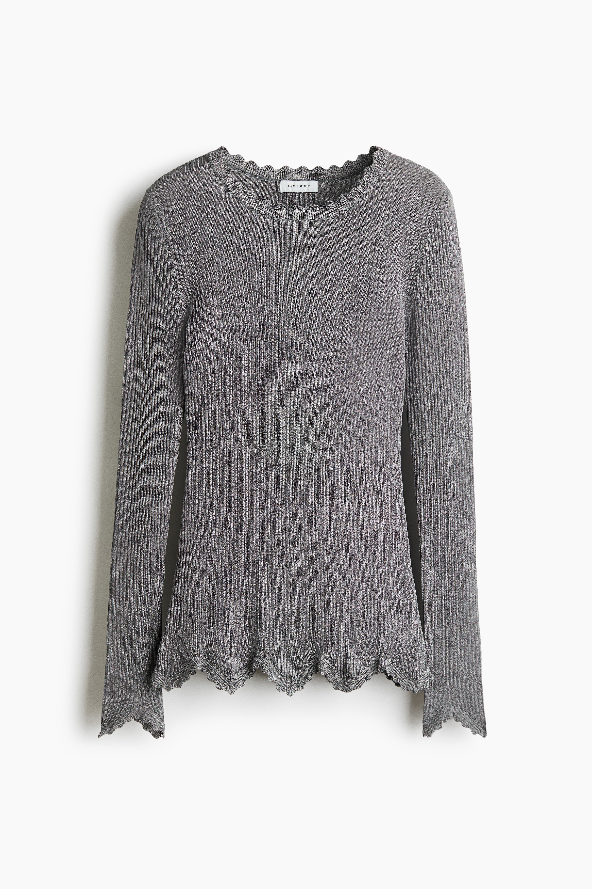 Glitzerndes Viskose-Shirt - Grau