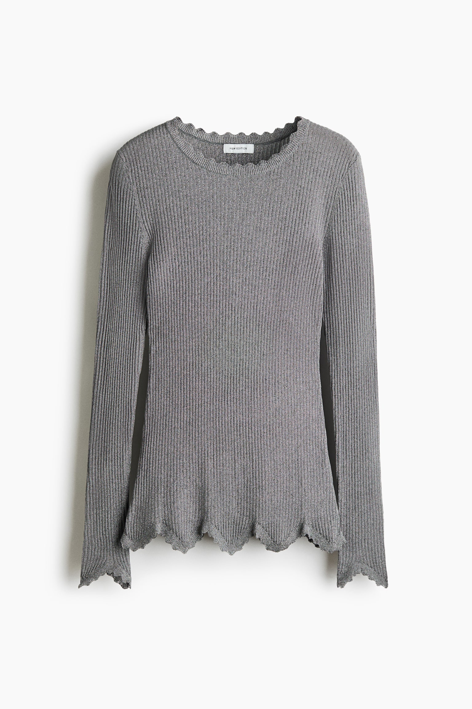 Glittery viscose top - Grey - 2