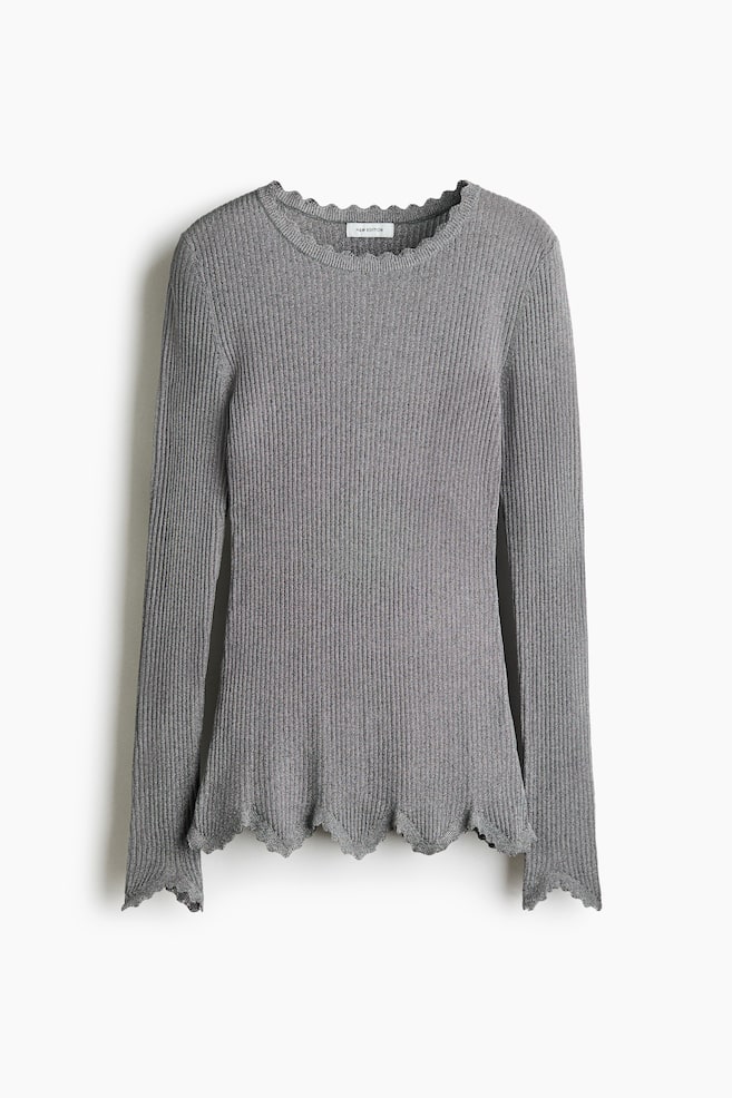 Top brillante de viscosa - Gris - 1