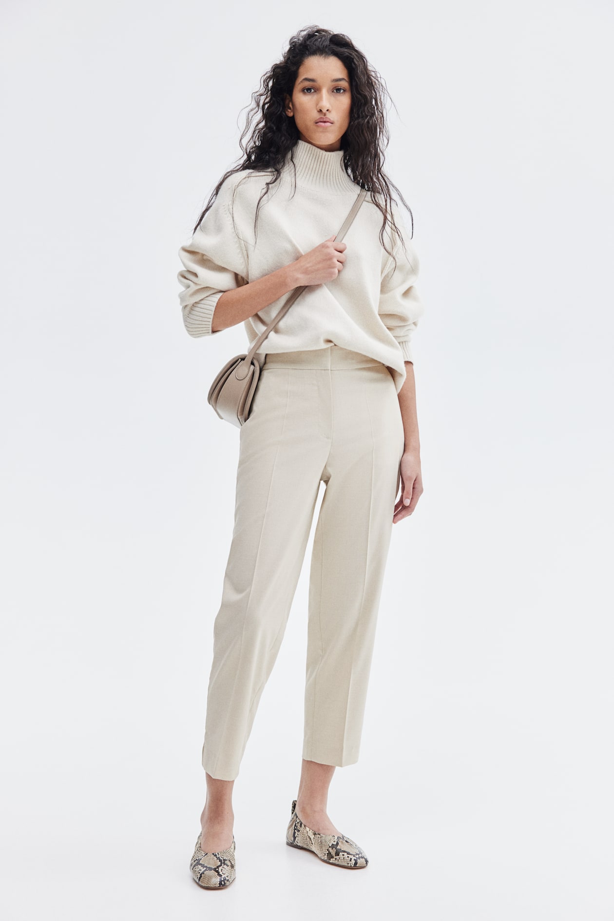 cigarette pants h&m Women's Black trousers side pockets Leg Trousers Cigarette Pants H&amp;m