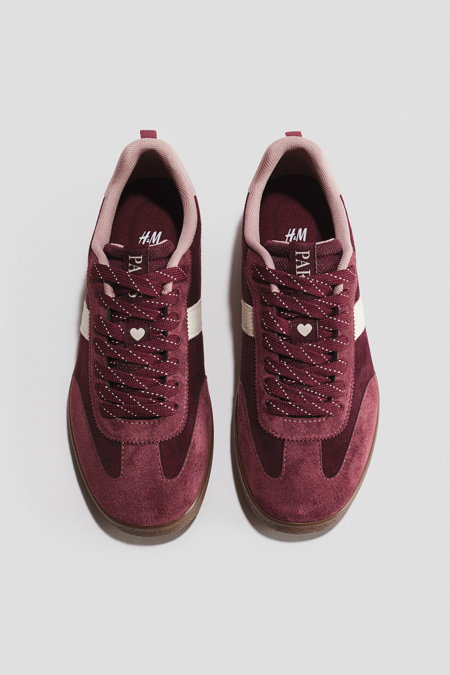 Retro-style trainers - Dark plum red/Colour-blocked