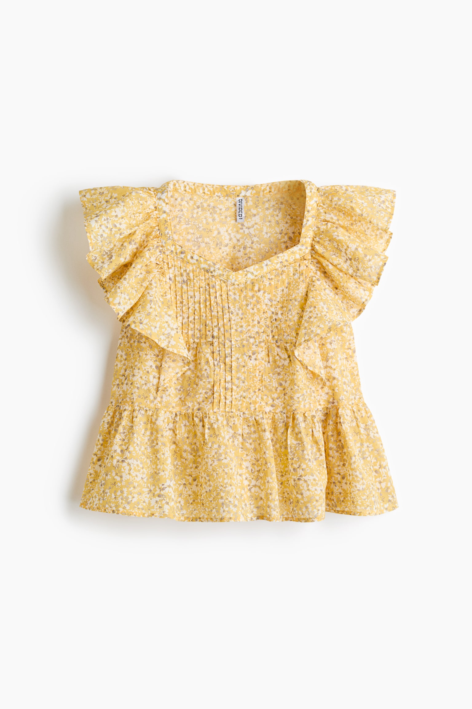 Haut volanté en coton - Jaune/fleuri/Bleu clair/fleuri/Blanc - 2