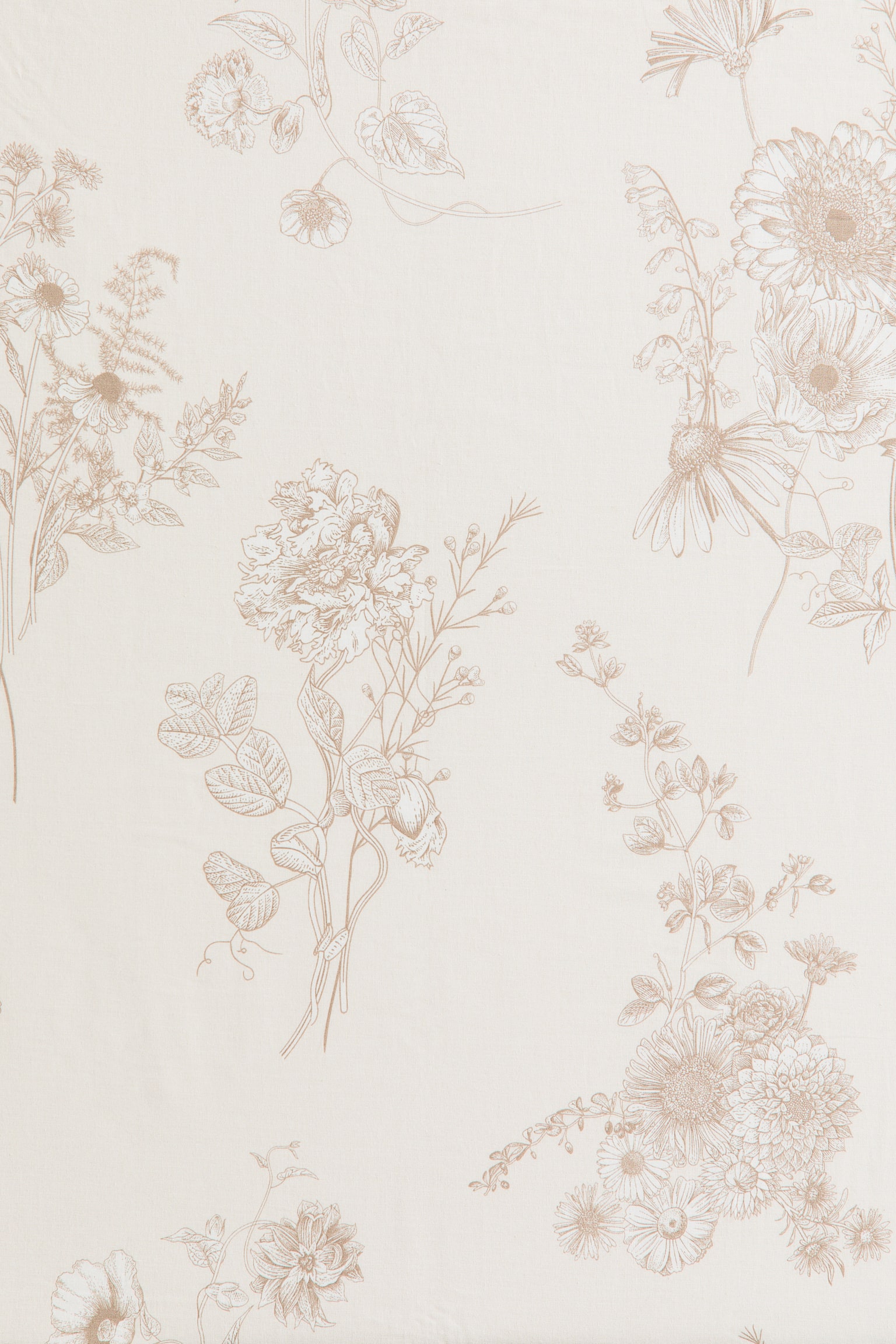 Volánová sukňa na rám manželskej/king postele - Krémová/kvetovaná/Biela/Svetlobéžová - 4