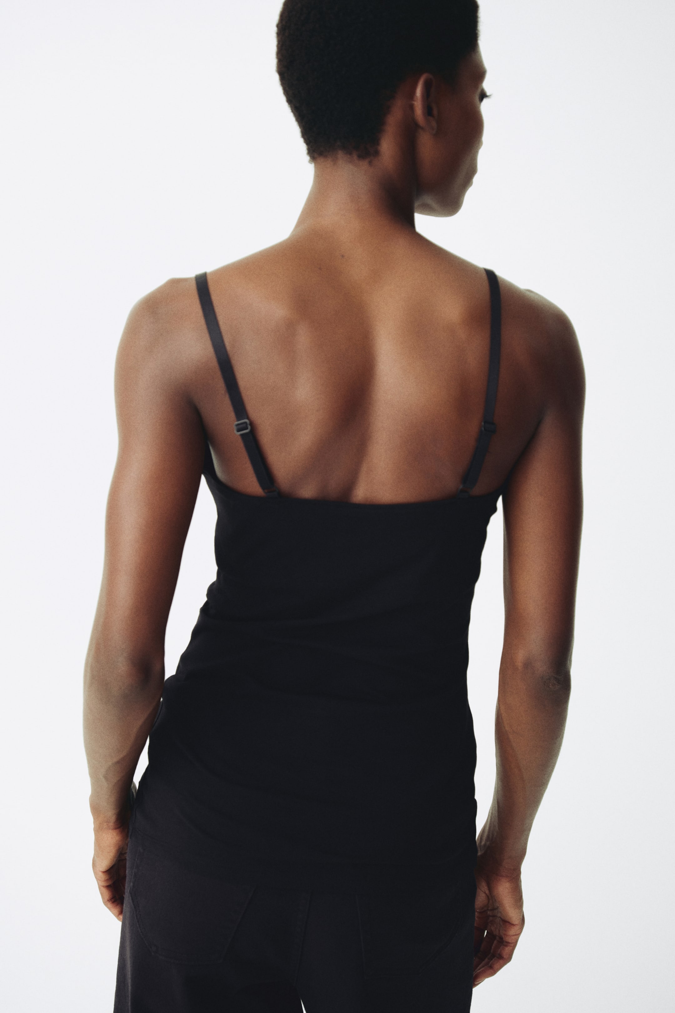 View larger image: MAMA 3-Pack Nursing Camisole Tops - Black/white/gray melange - Ladies | H&M US 4