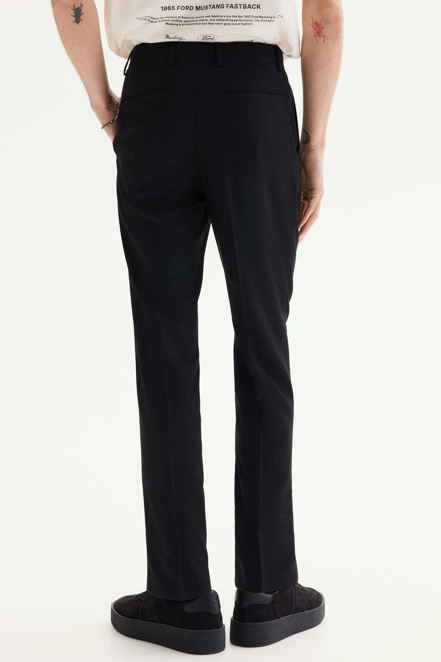 Slim Fit Suit Pants - Black/Dark grey - 5