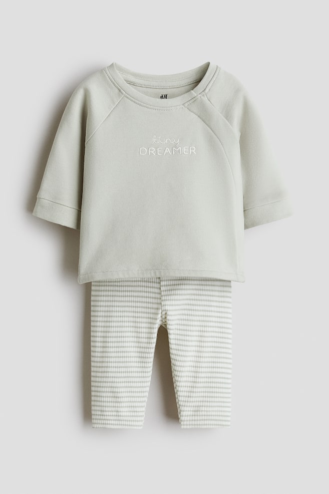 2-piece Cotton Set - Light green/Tiny Dreamer/Cream/You and Me/Light beige/Hello/White/My Little Heart/Light dusty turquoise/Hello!/Light turquoise/Hello!/Light beige/Love/Cream/Hello - 1