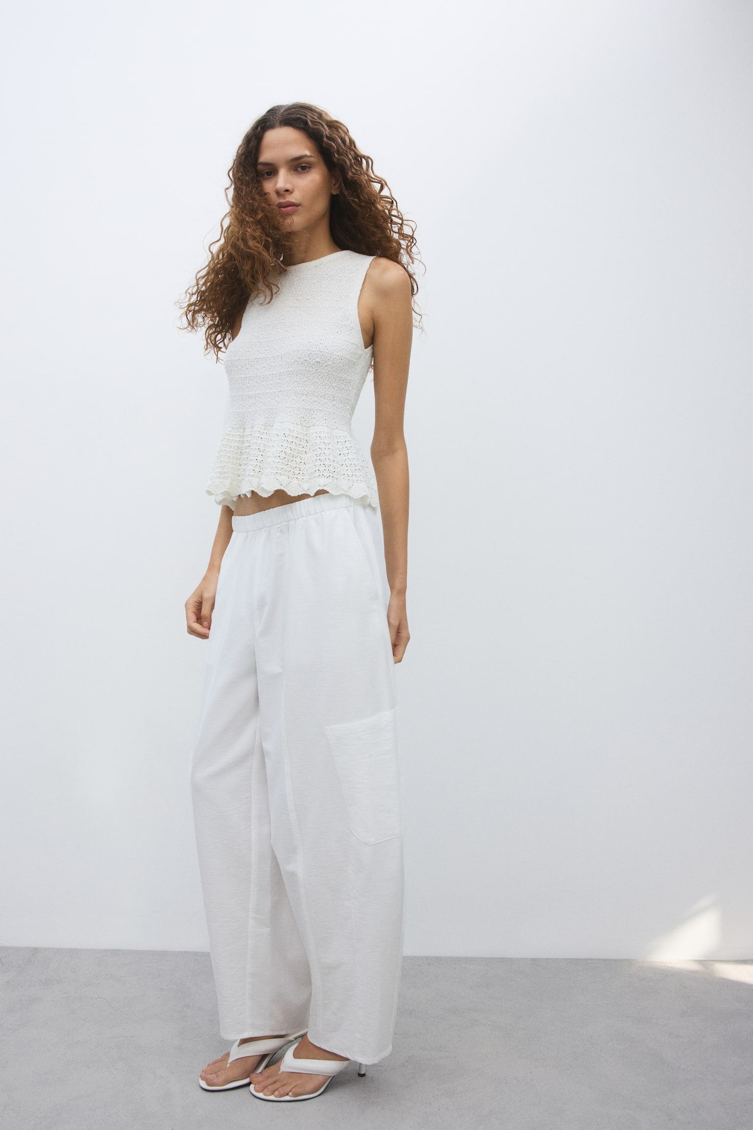 Balloon cargo trousers - Ivory/Dark khaki green/Beige/Dark brown - 7