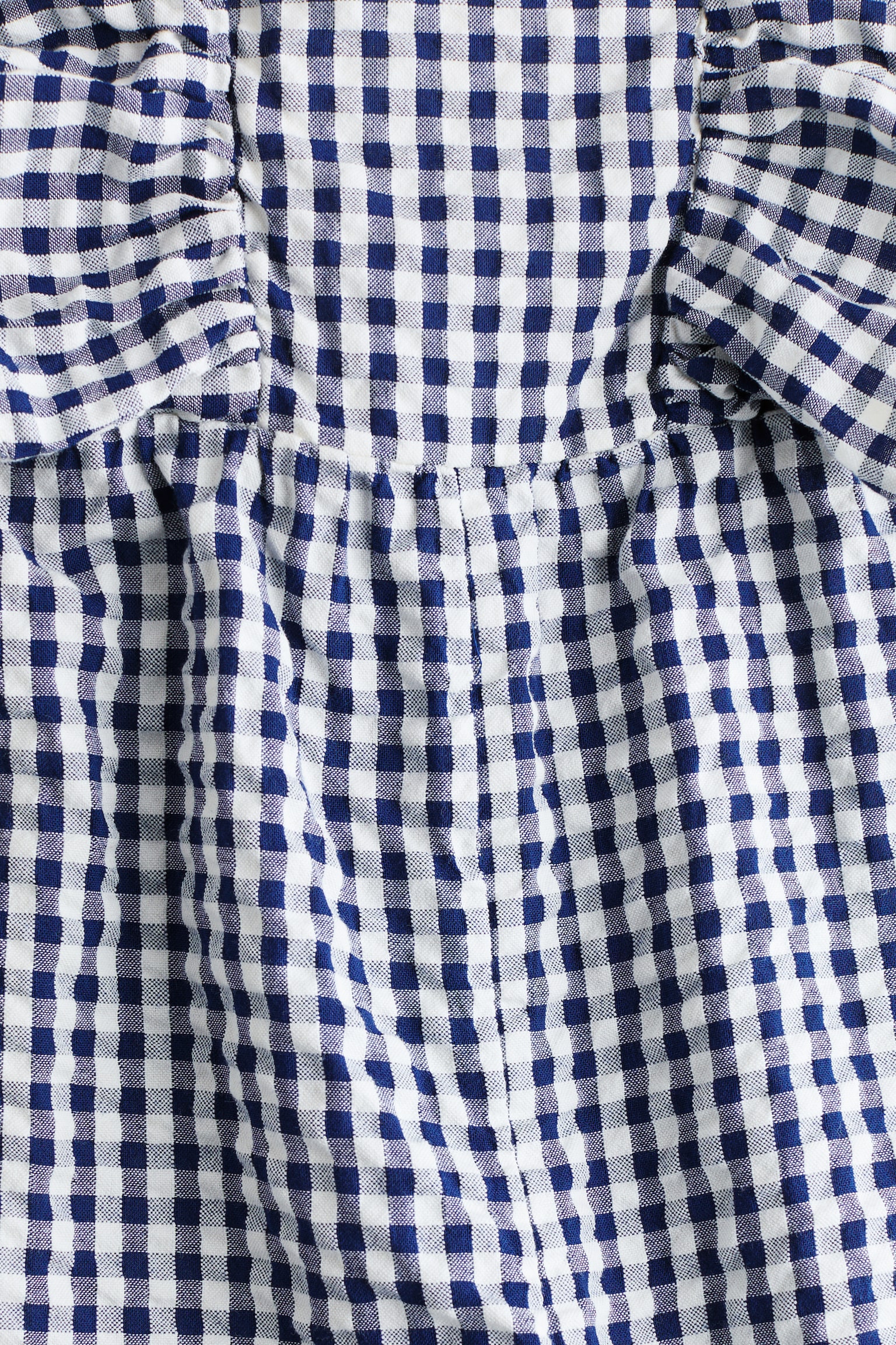 Seersucker romper suit - Navy blue/Gingham check - 3