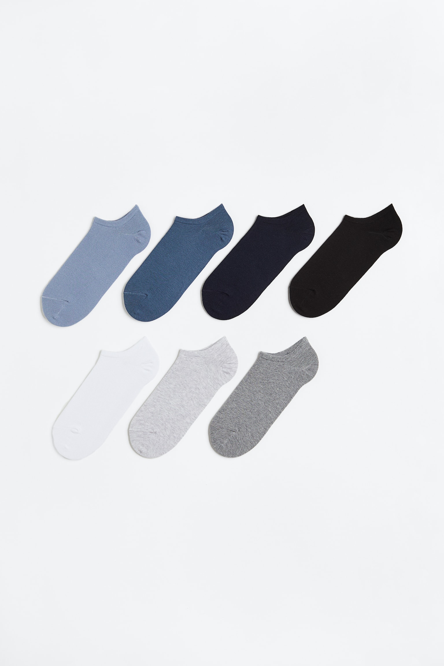 7-pack Sneaker Socks - Grey marle/Blue/White/Navy blue/Dark grey marle/Black - 1