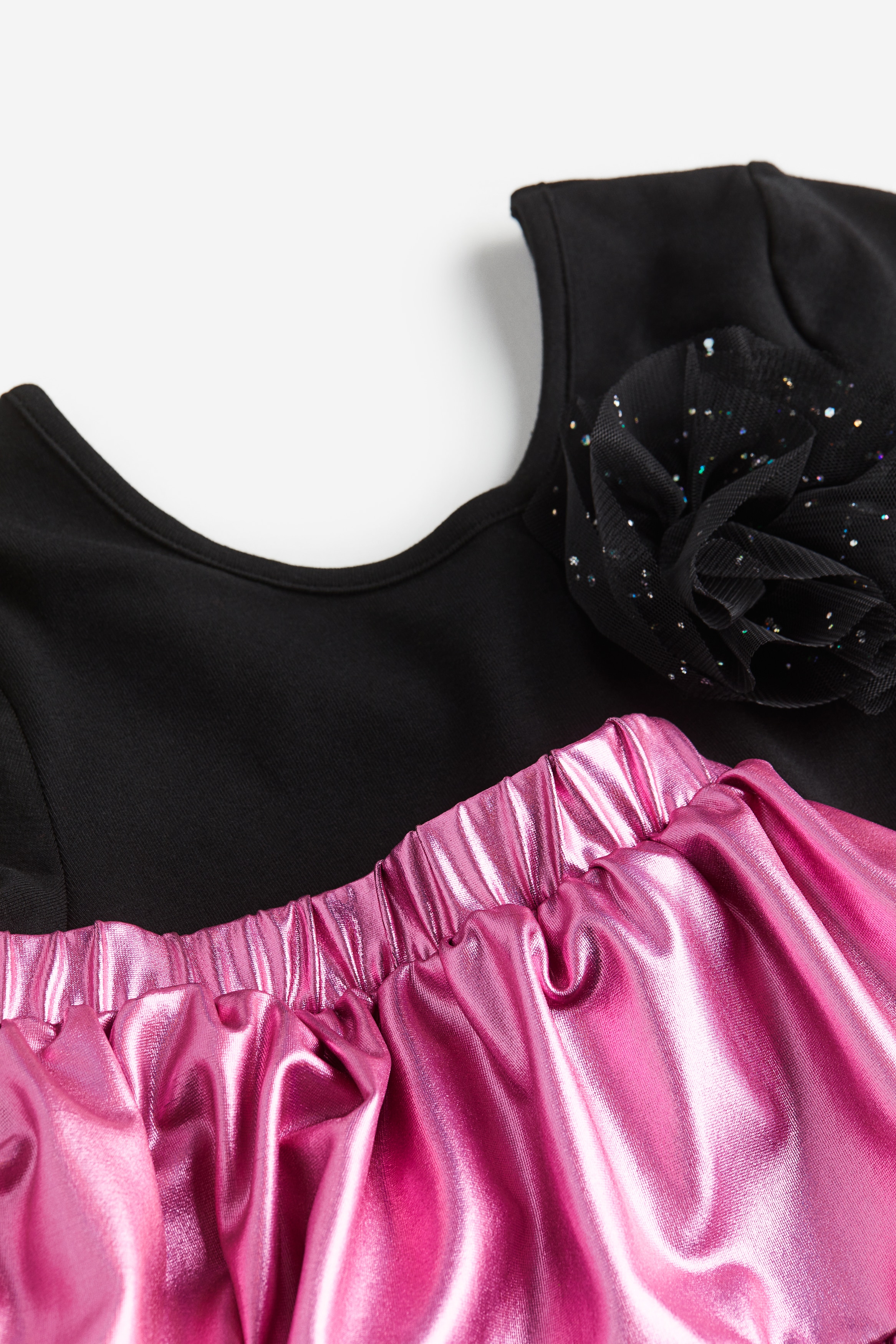 2-piece top and skirt set - Black/Pink - Kids | H&M