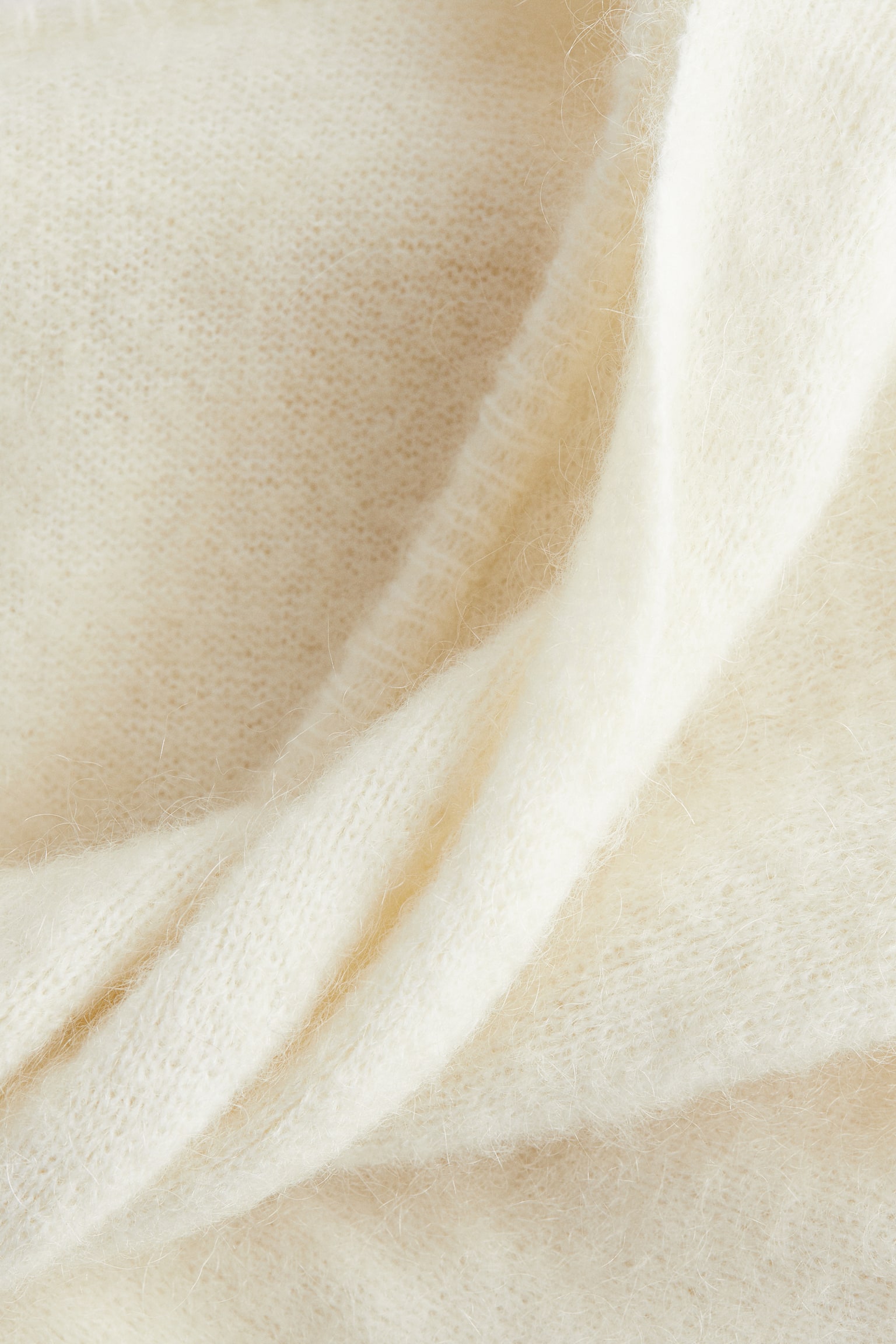 Mohérkeverék felső csavart részlettel - Krémszínű/Burgundivörös - 6