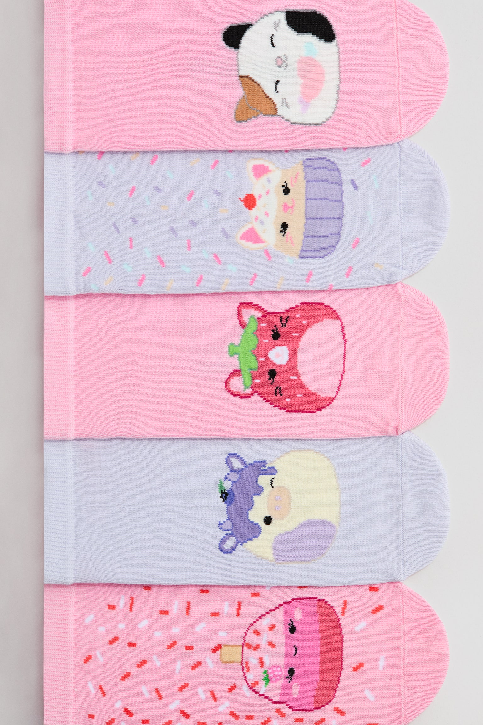 5-pack shaftless socks - Pink/Squishmallows/Light pink/Lilo & Stitch/Yellow/SmileyWorld® - 3
