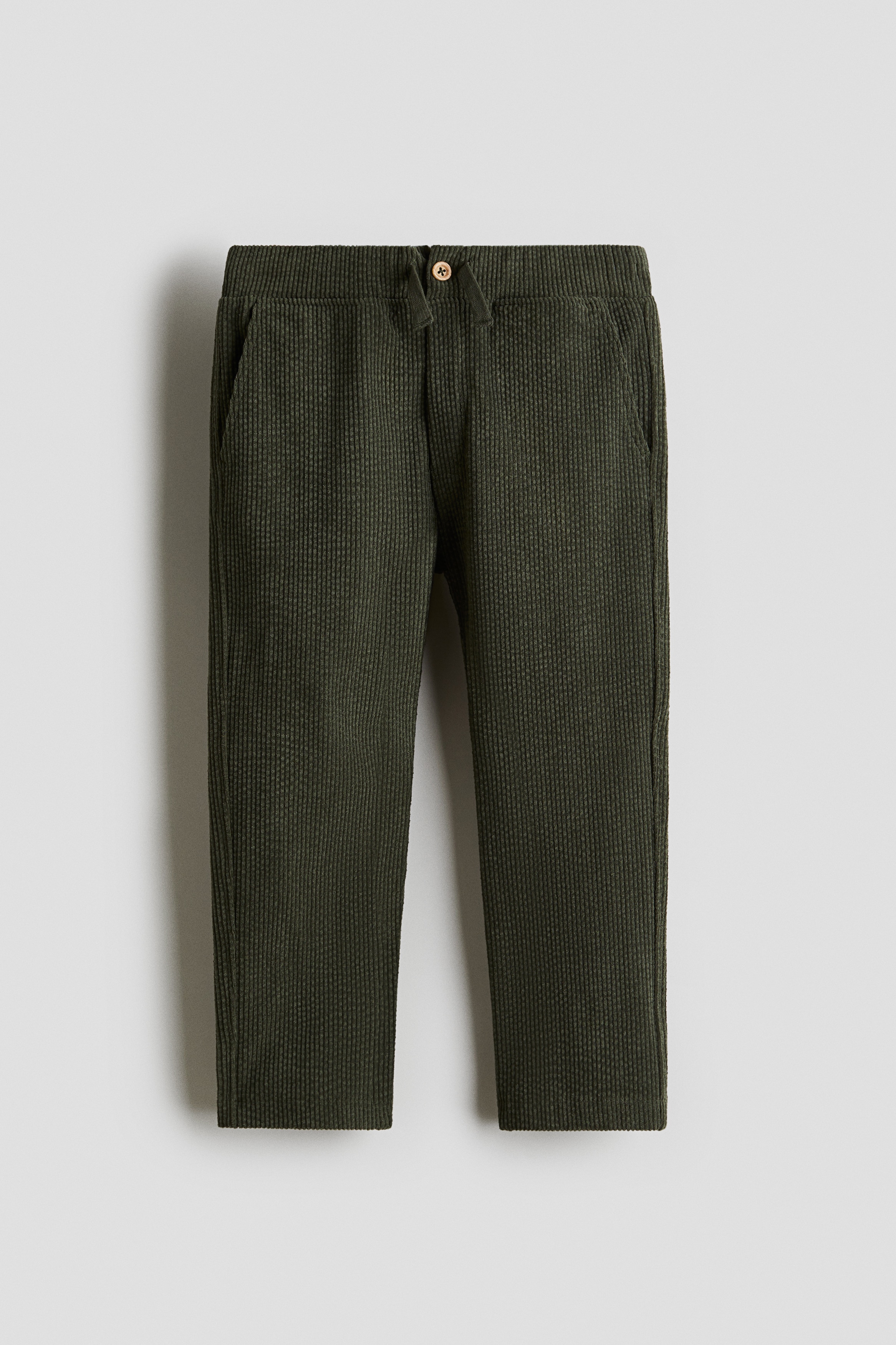 Ribbed velour trousers - Dark green/Navy blue/Dark brown