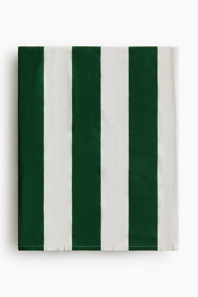 Striped cotton tablecloth - Dark green/Striped/Bright red/Striped - 1