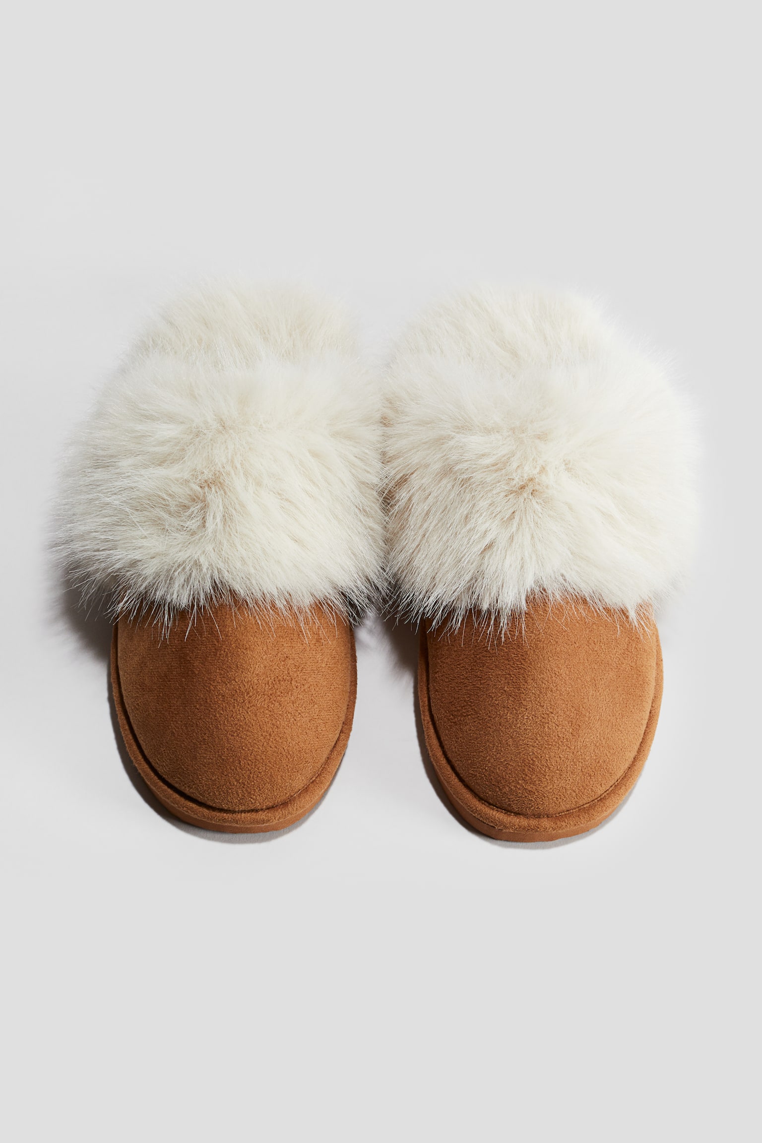 Fluffy-lined slippers - Dark beige - 3