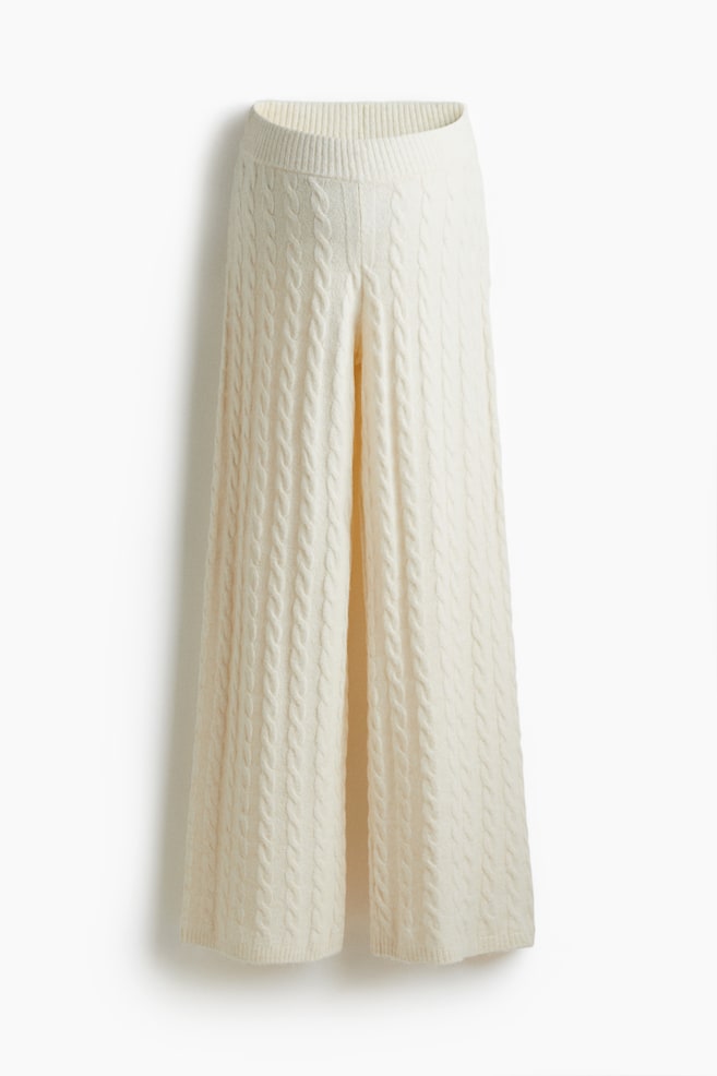 MAMA Pantalon en tricot torsadé - Crème - 1