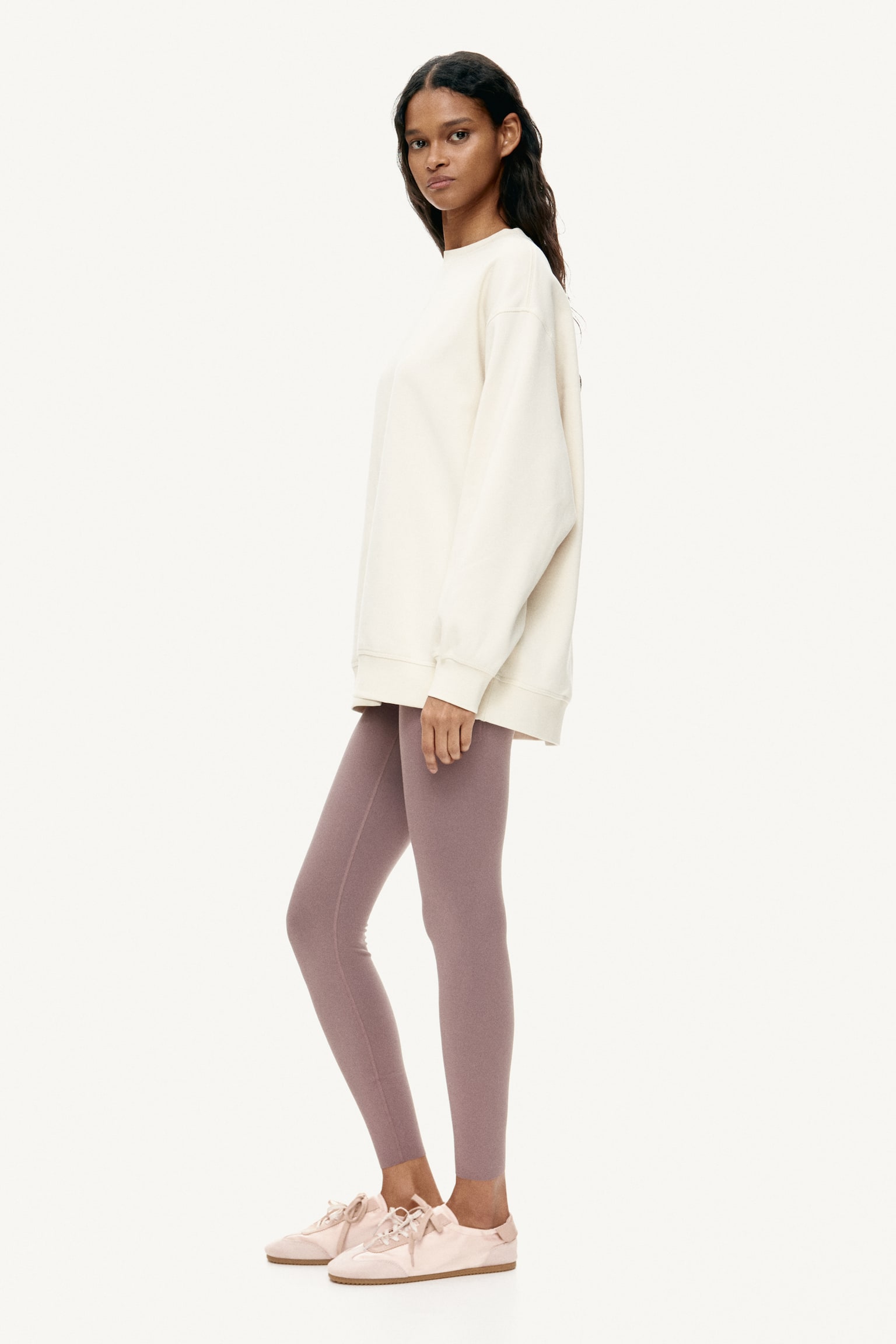 Oversized sweatshirt - Light beige/Light grey marl/Black - 3
