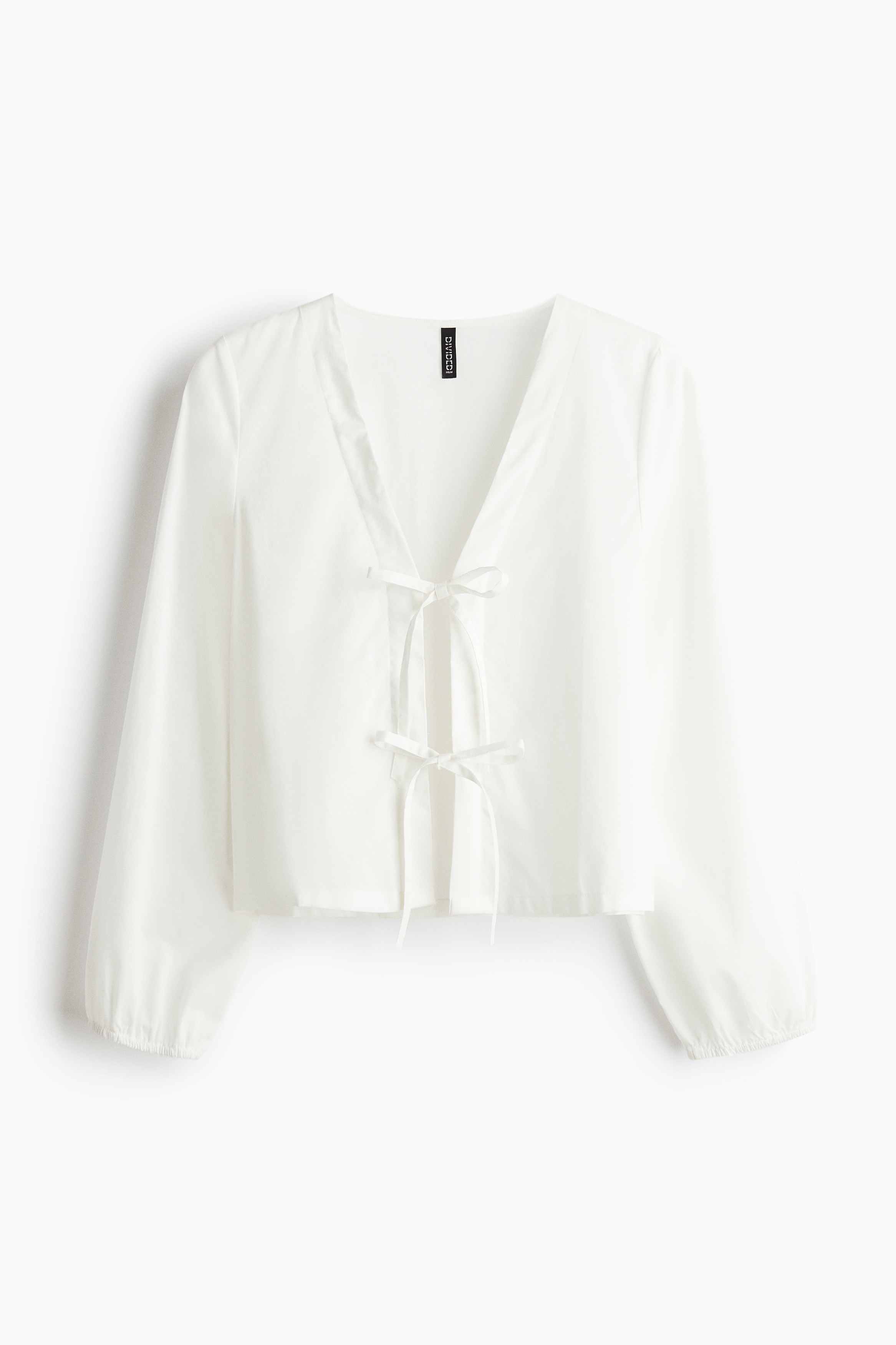 Tie-front cotton blouse