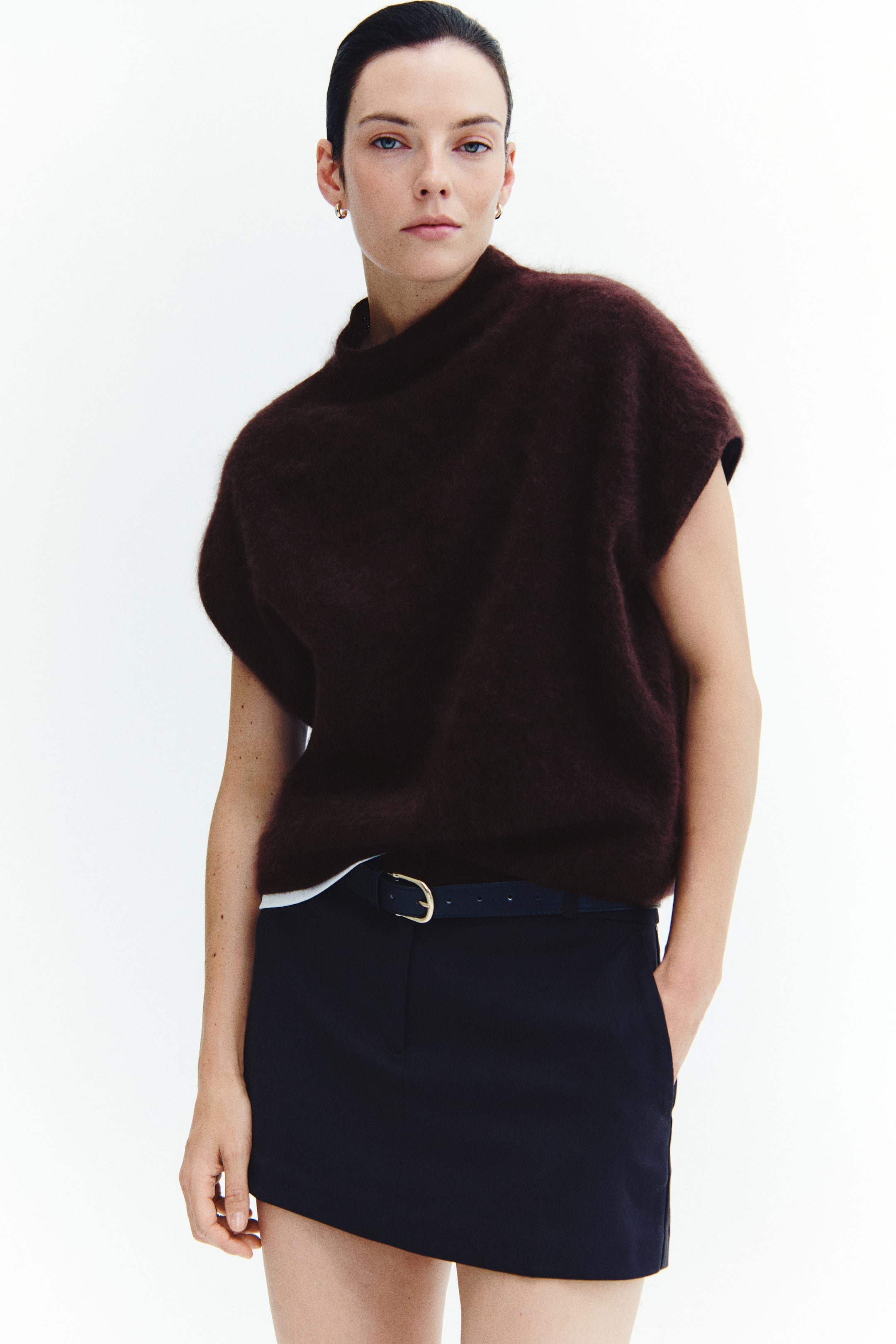 Wool Mock Turtleneck Sweater Vest