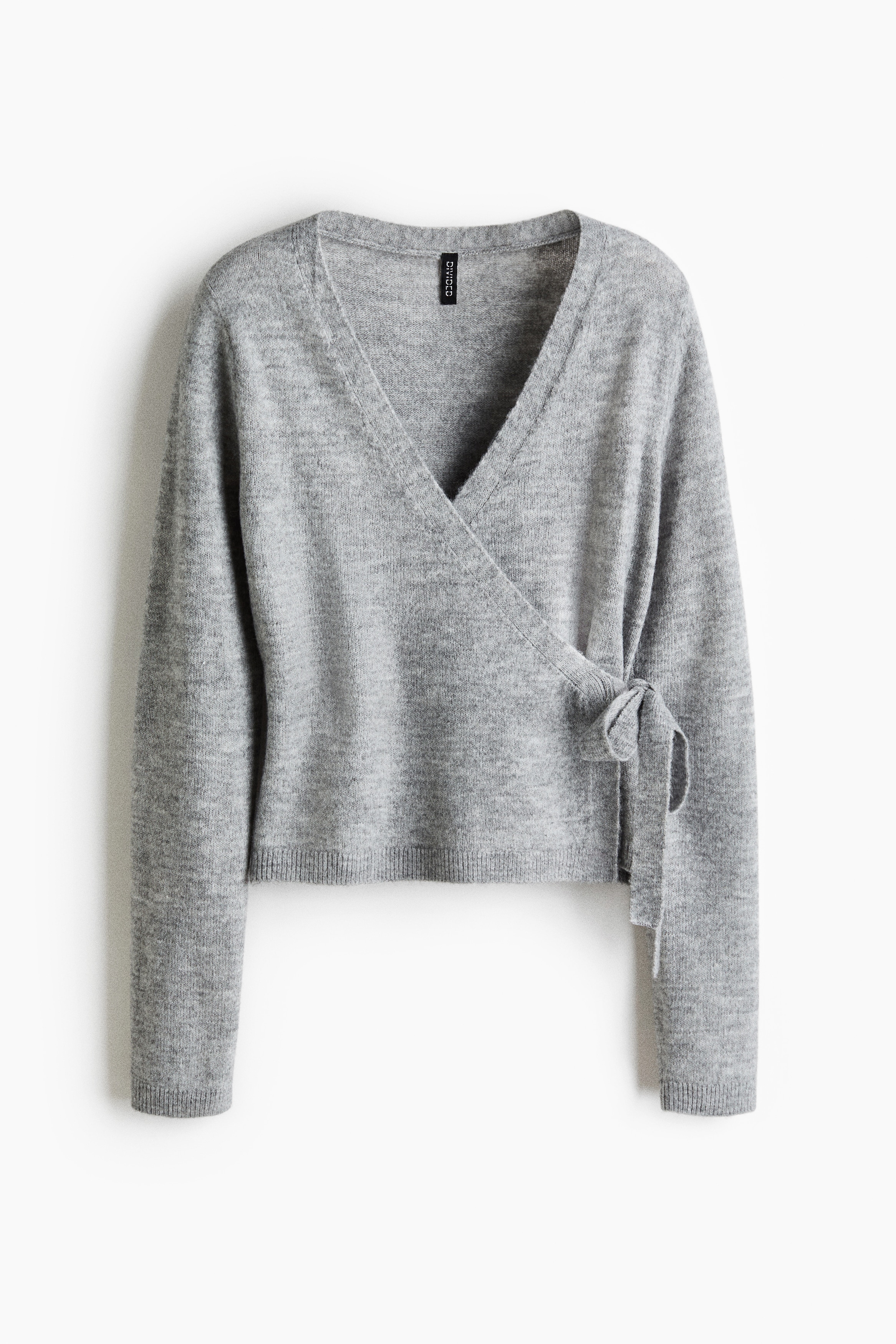 Wrap cardigan - Grey marl/Dark grey/Light blue marl