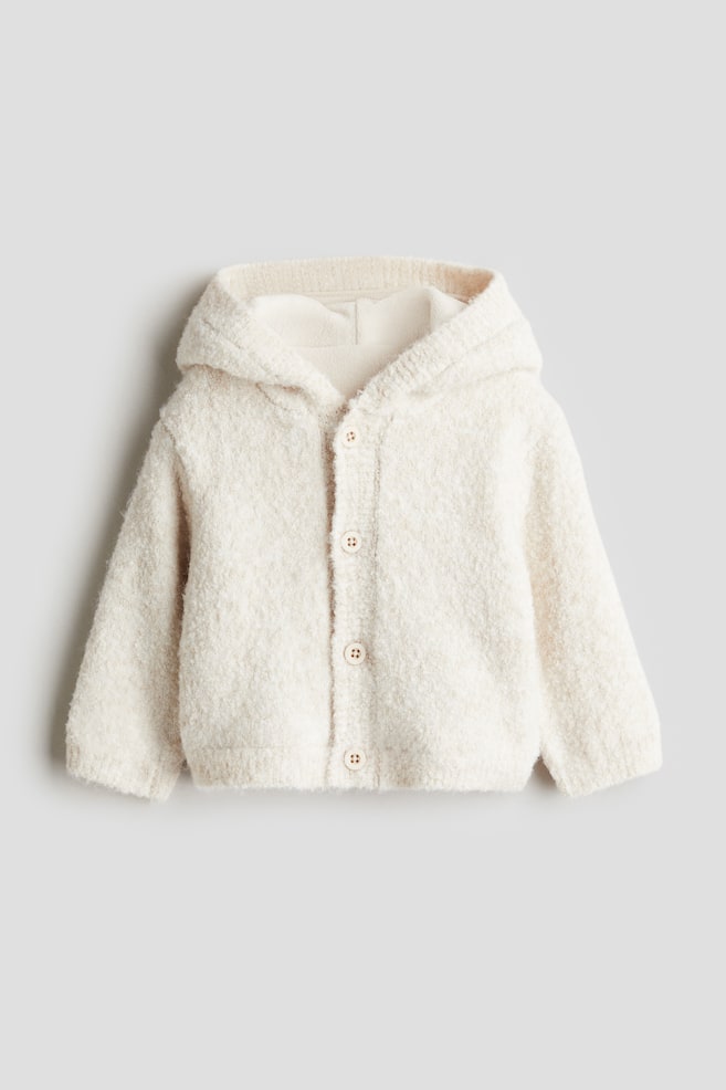 Appliquéd Cardigan - Light beige/Light turquoise - 1