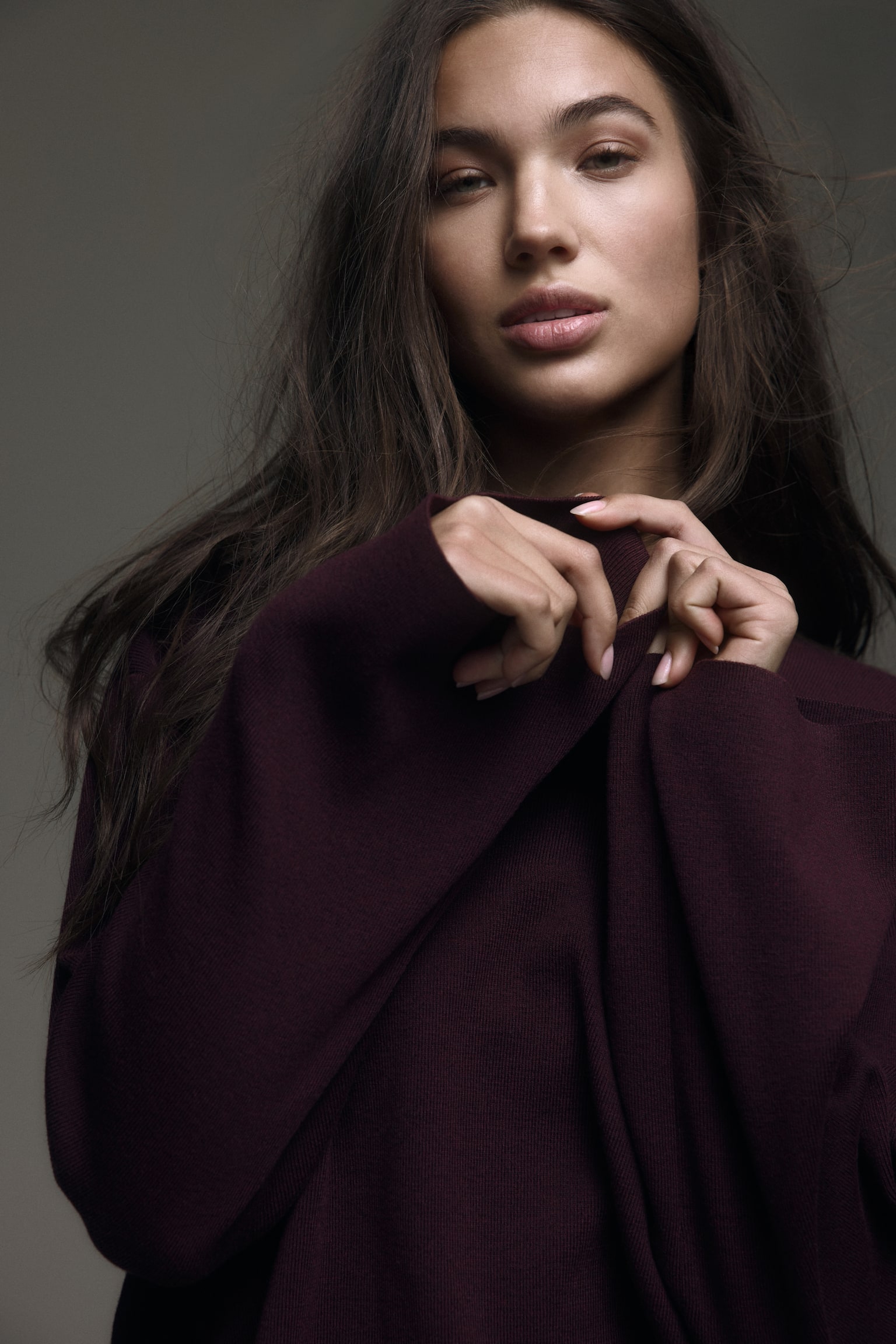 Oversized jumper - Burgundy/Dark dusty green/Cream/Navy blue/Grey marl/Light beige marl - 5