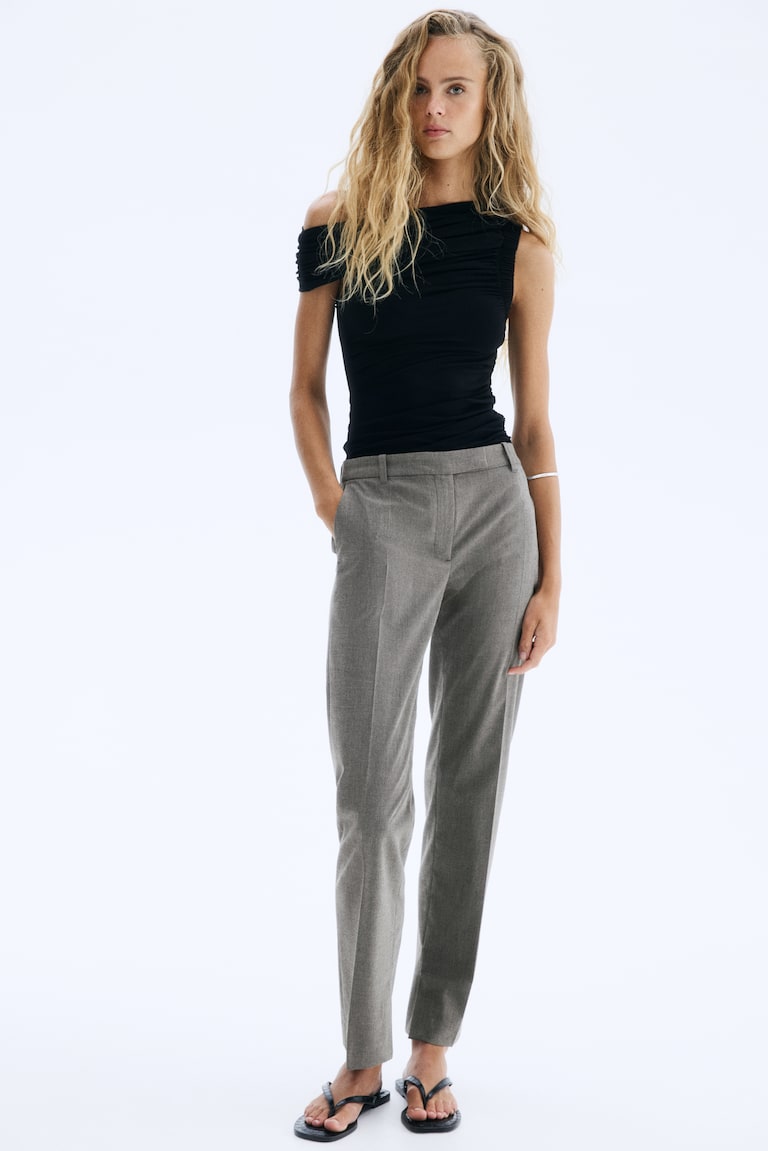 Slim Leg Slim Grey Trousers Womens Reiss Petite Checked Slim Fit