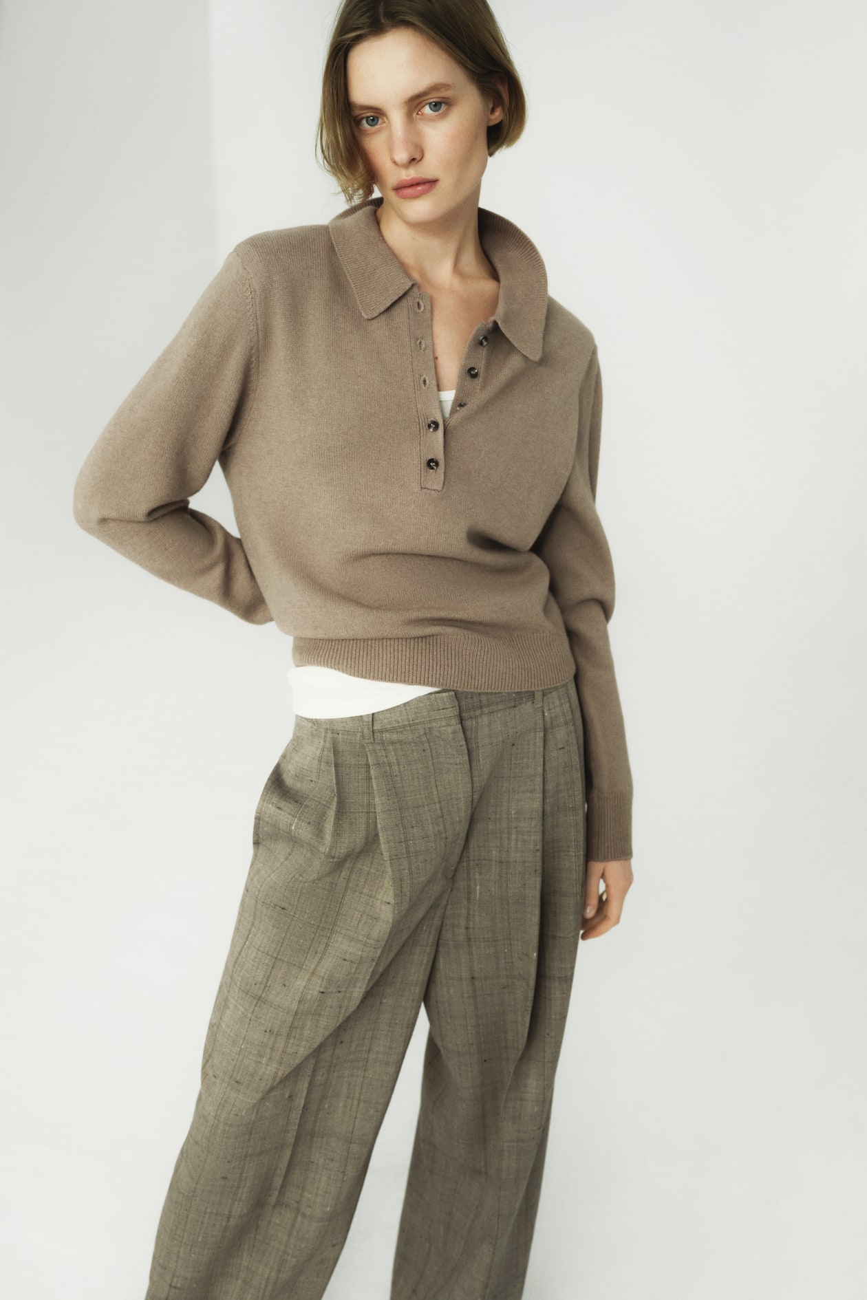 Shoulder-Pad Polo Sweater - image 4