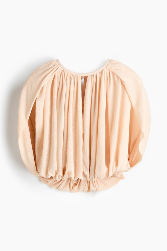 Женские топы H&M Fine-Knit Bubble-Hem Top