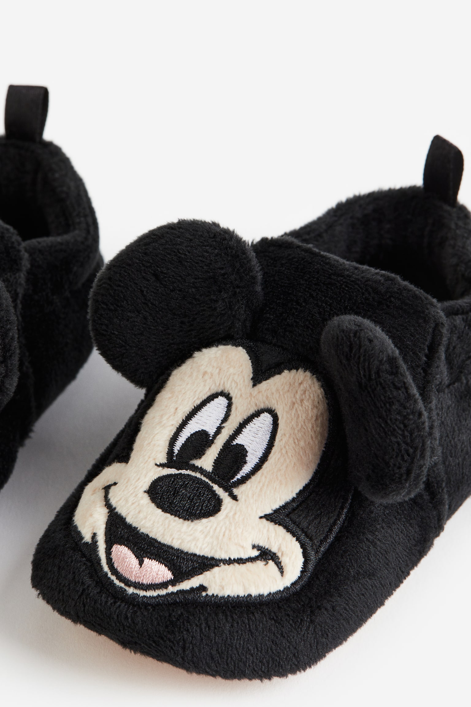 Soft appliquéd slippers - Black/Mickey Mouse/Light pink/Minnie Mouse - 2