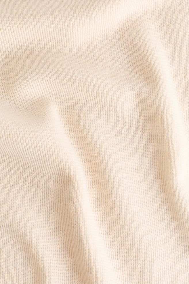 Fine-knit turtleneck top - Light beige/Dark brown - 3