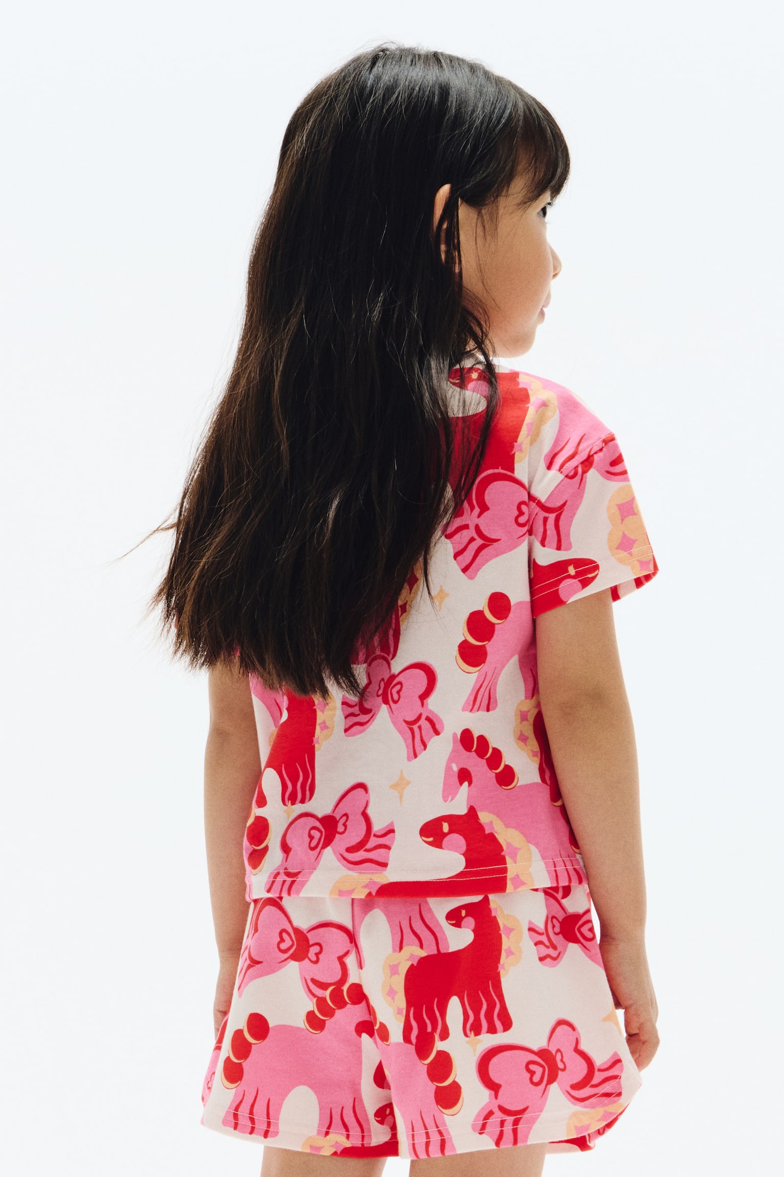 2-piece printed cotton set - White/Horses - 5