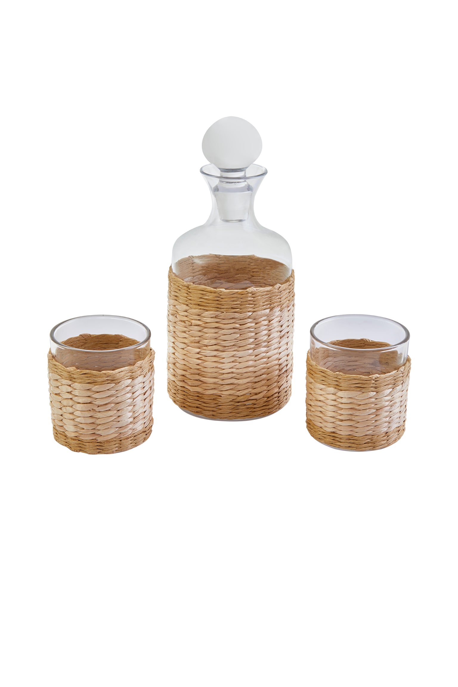 Juno Glass And Decanter 3pc Set - Clear And Natural - 5