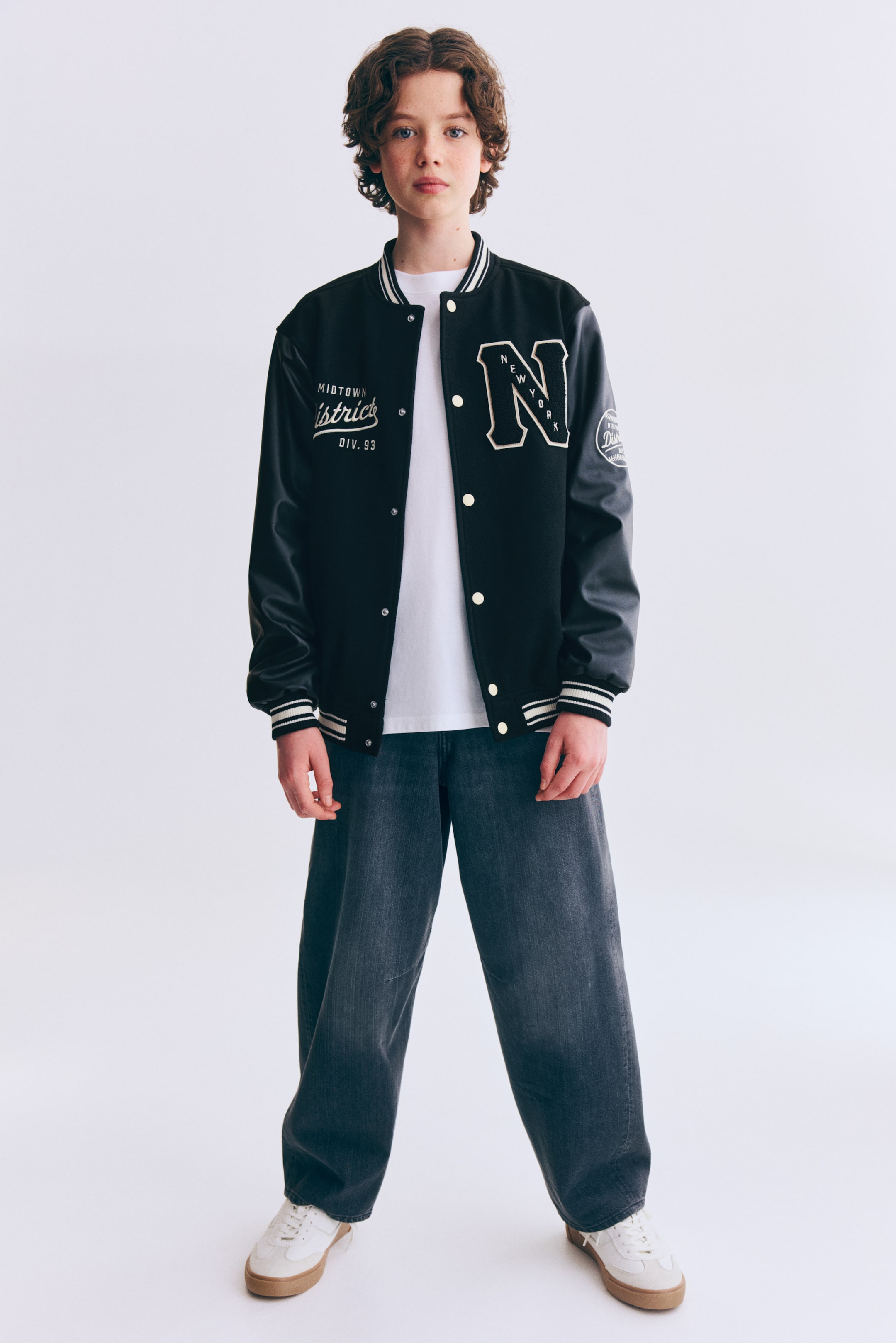 Appliquéd Baseball Jacket