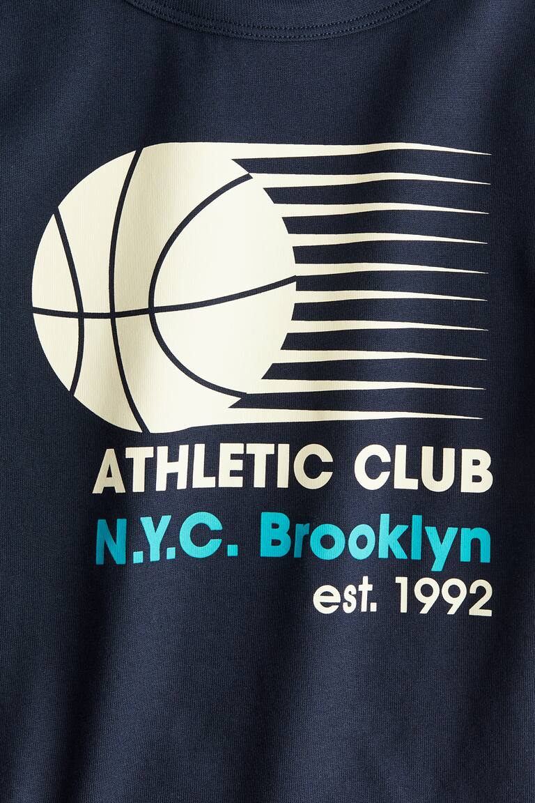 Cotton Jersey T-shirt Dark navy blue/Athletic Club Kids H&M US