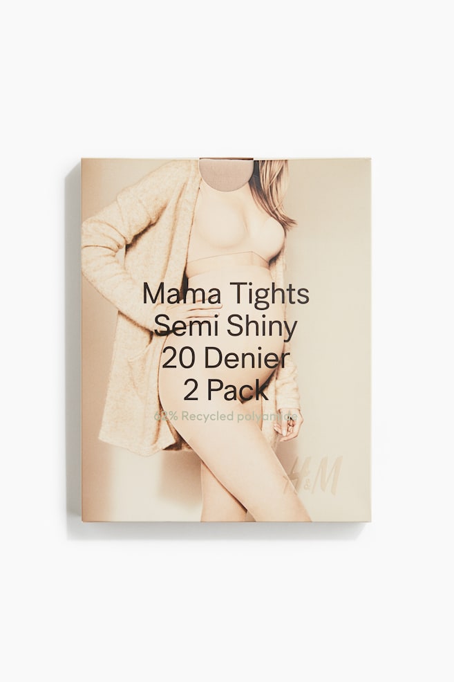 MAMA 2-pack strømpebukse 20 denier - Lys beige/Beige/Sort/Mørk brun/Brun - 1